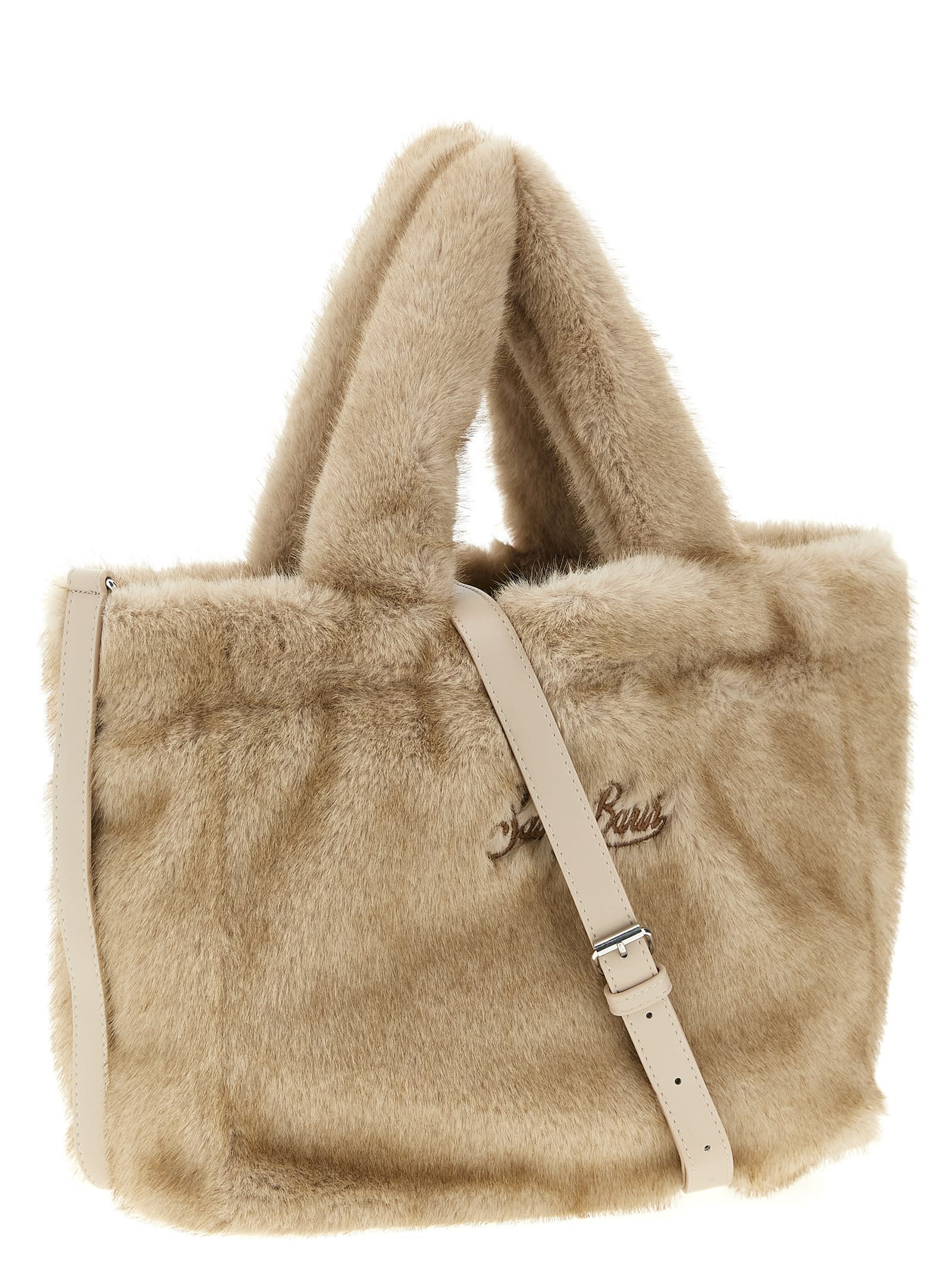 Mc2 Saint Barth Colette Soft Fur Hand Bags Beige In Brown