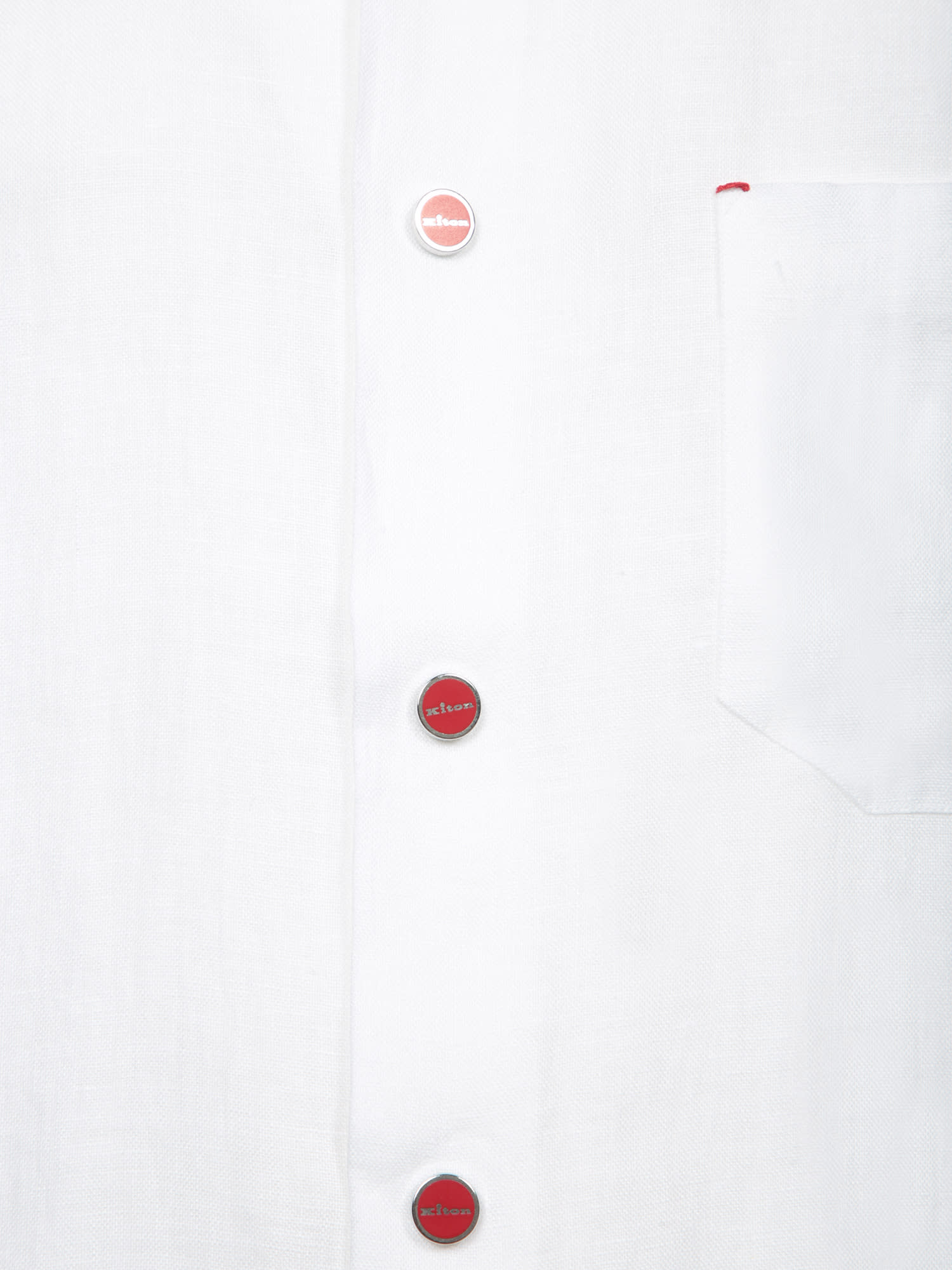 Shop Kiton White Linen Shirt