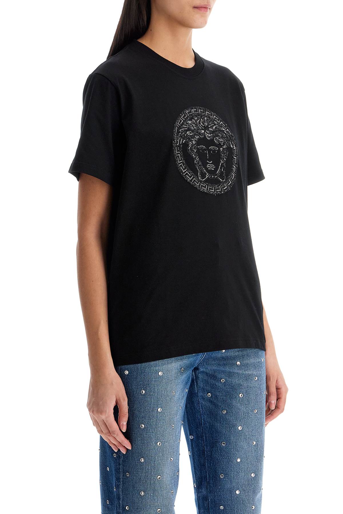 VERSACE MEDUSA EMBROIDERED T-SHIRT