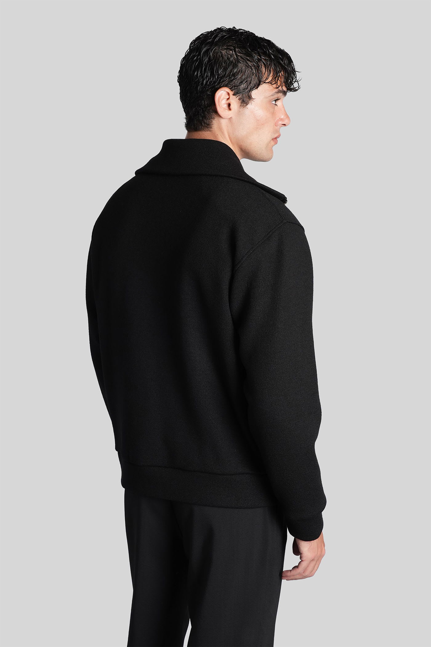 Barena Venezia High-neck Zip-front Cardigan In Black