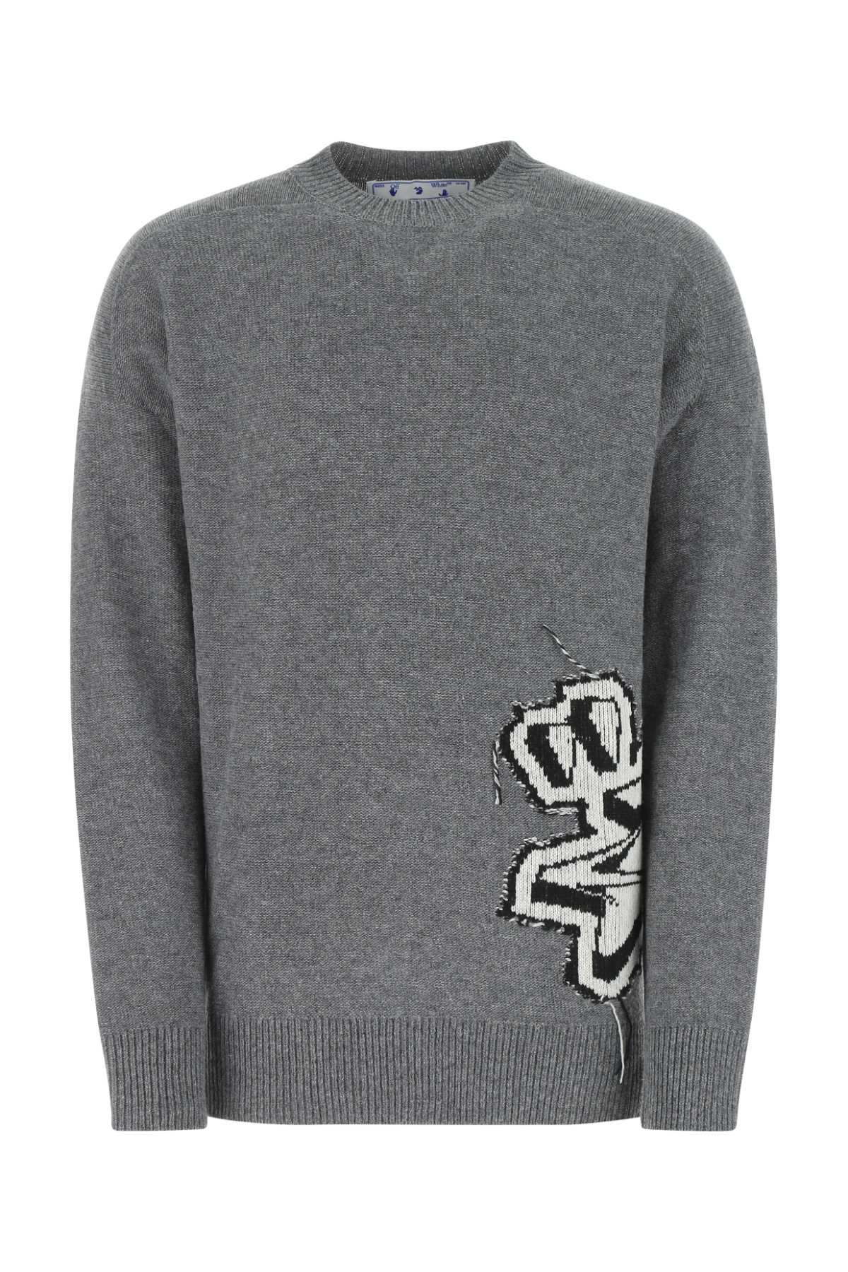 Shop Off-white Grey Wool Oversize Sweater In 0610