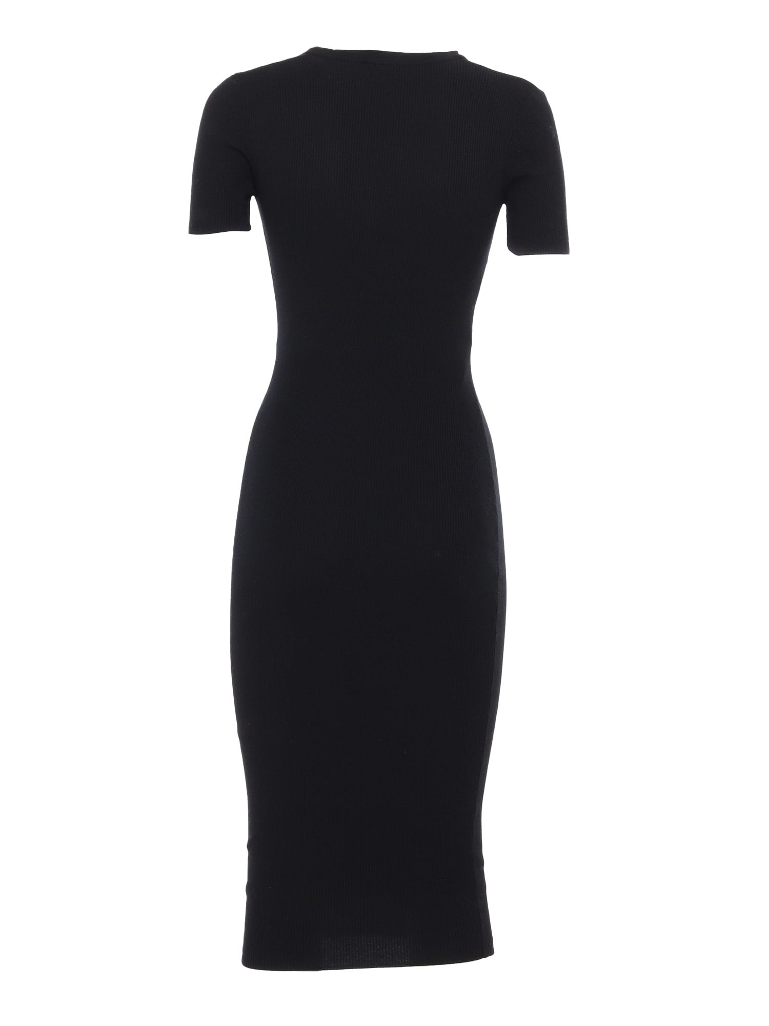 Shop Elisabetta Franchi Black Knit Dress