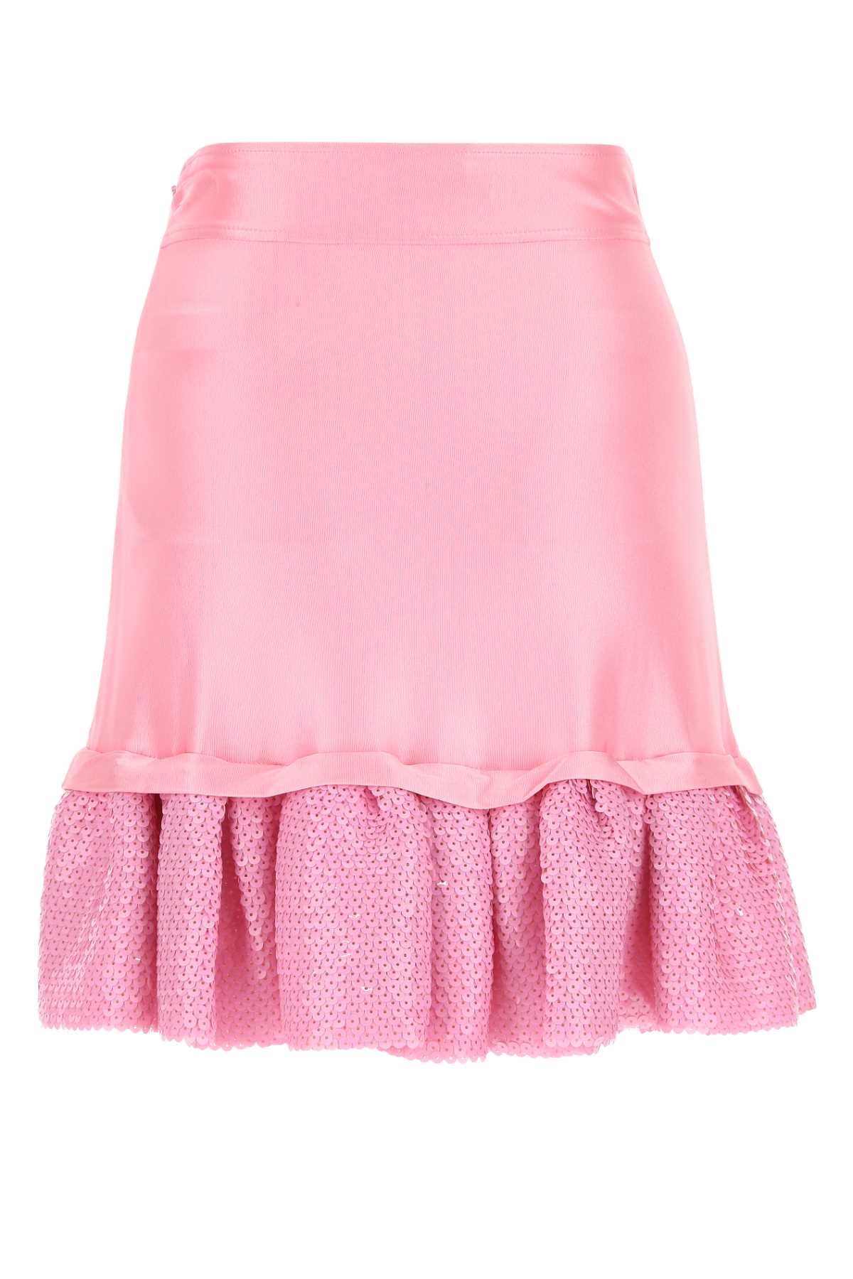 Rabanne Pink Stretch Viscose Mini Skirt In P652