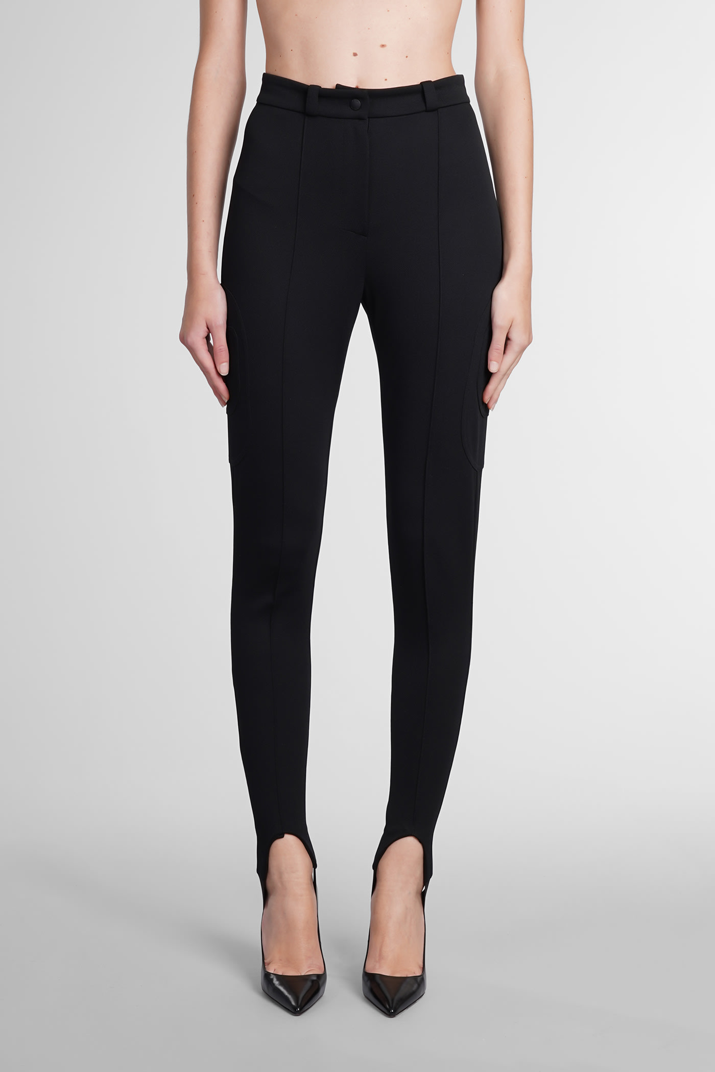 Casablanca Logo-embossed Stirrup Leggings In Black