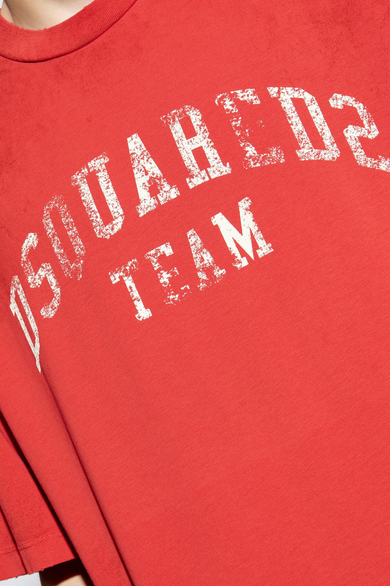 Dsquared2 Crew Neck T-shirt With Print In Red