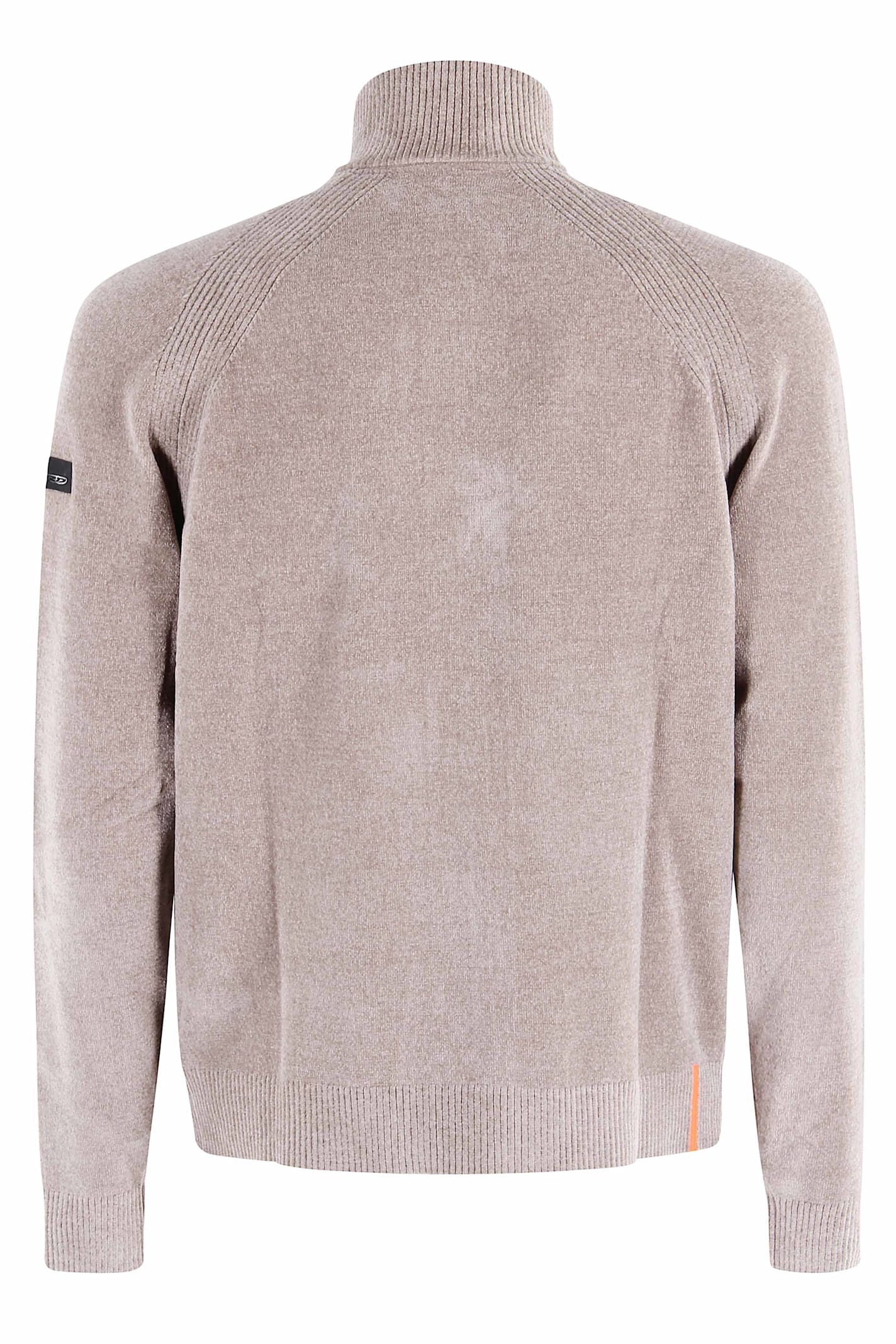 Rrd - Roberto Ricci Design Velvet Full Zip Knit In Brown