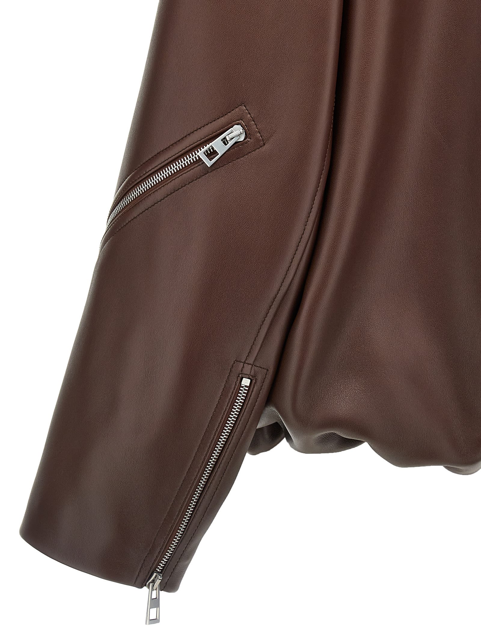 Shop Loewe Nappa Balloon Jacket In Brown