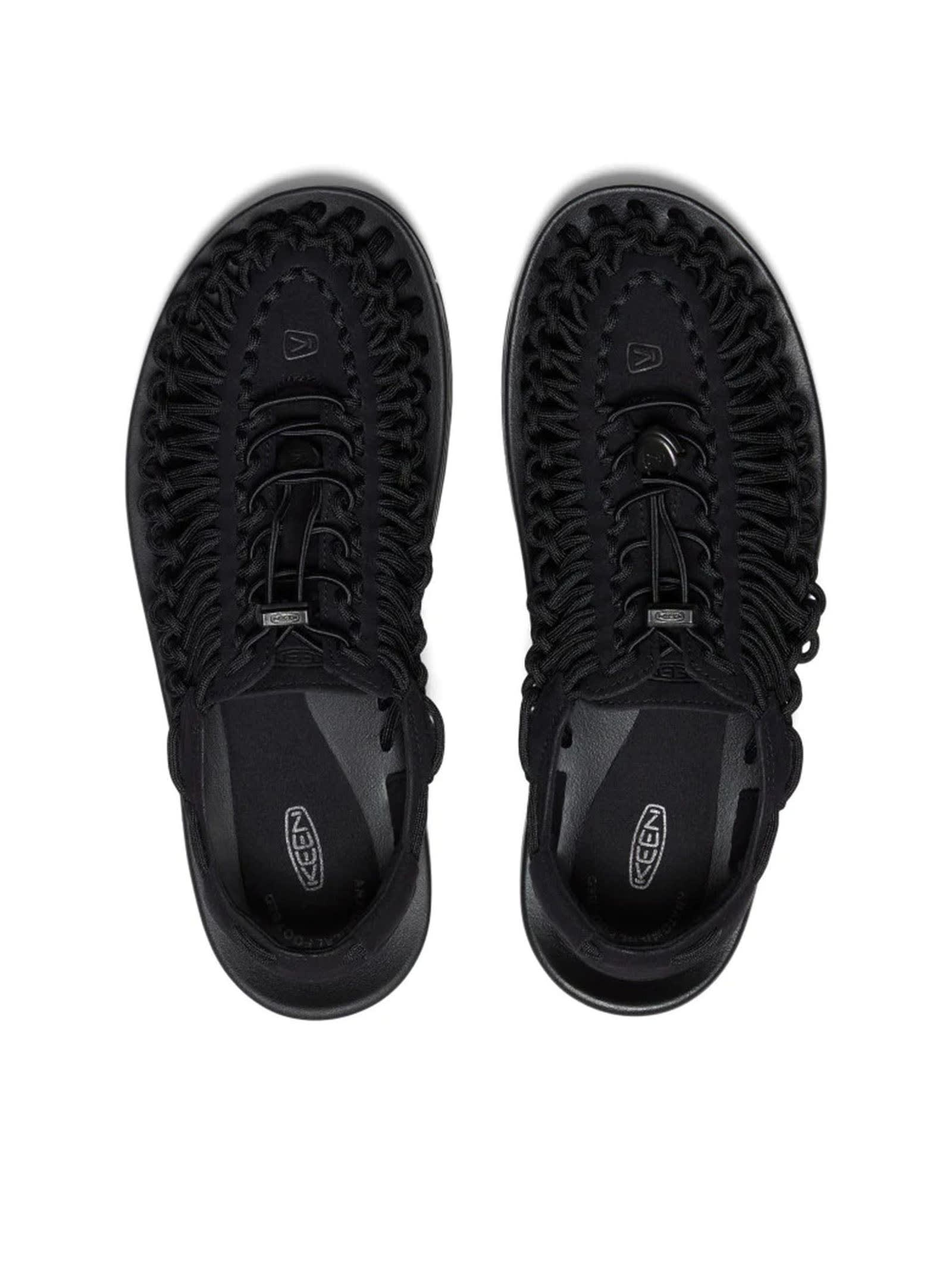 Shop Keen Black Two-cord Construction Sandals In Nero