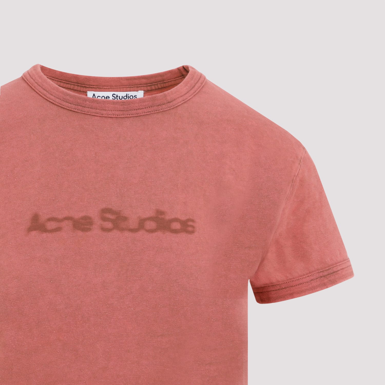 Acne Studios Logo Detailed Crewneck T-shirt In Ctb Rust Red