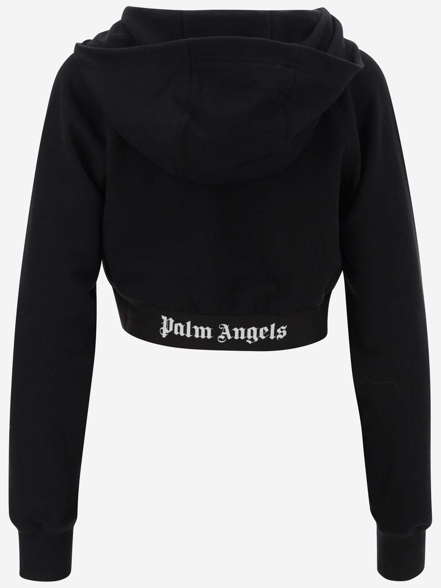 Palm Angels Black & Blue St Moritz Spray Heart Pullover Hoodie