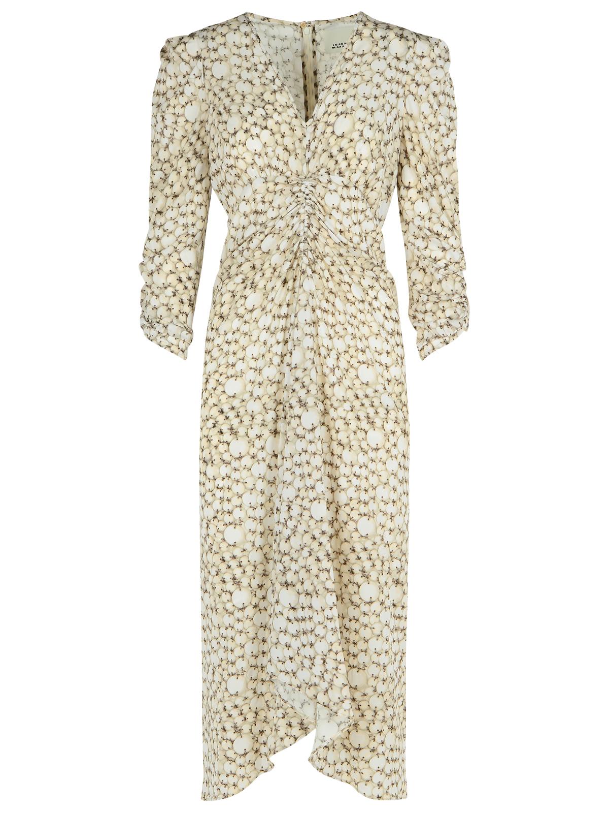 Isabel Marant 'albini' Floral Silk Dress In Neutral