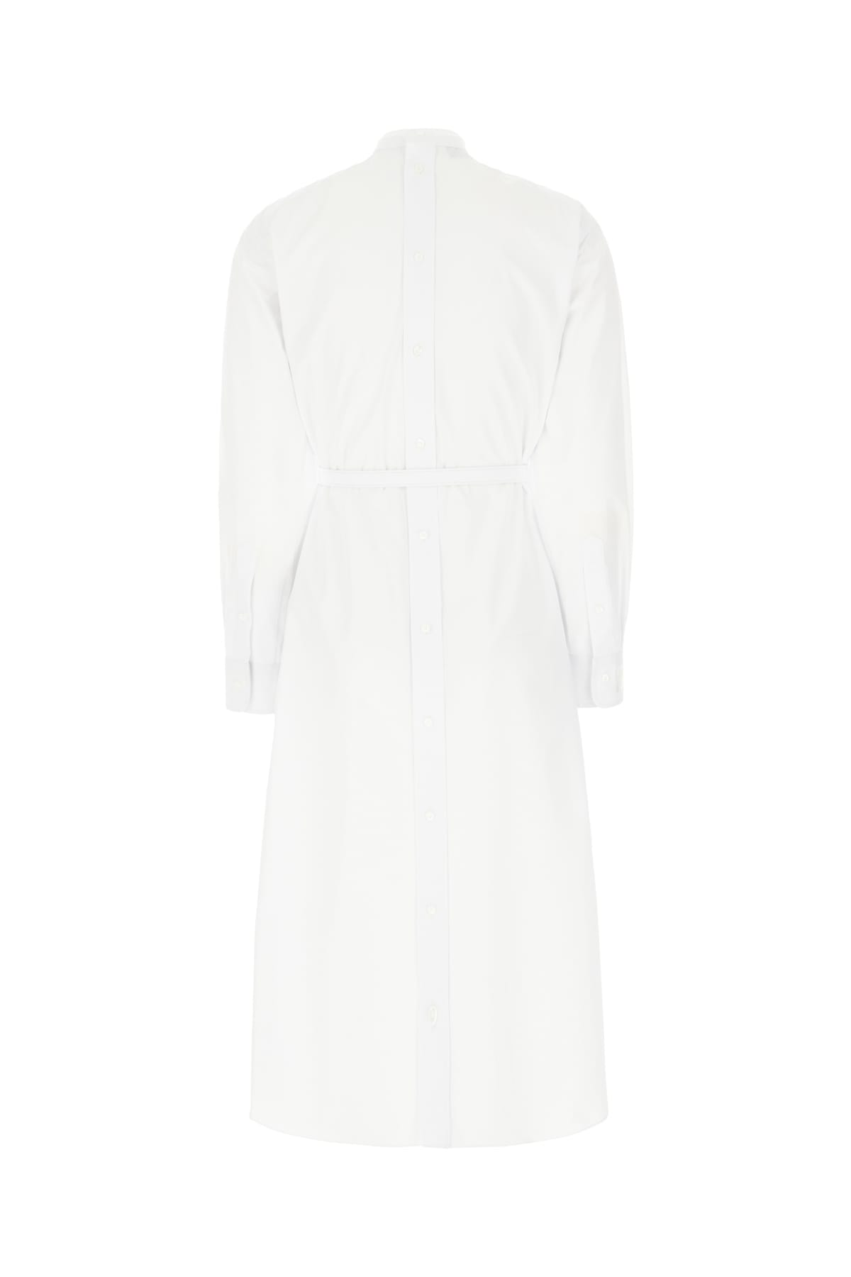 Shop Fendi White Poplin Shirt Dress In Barley