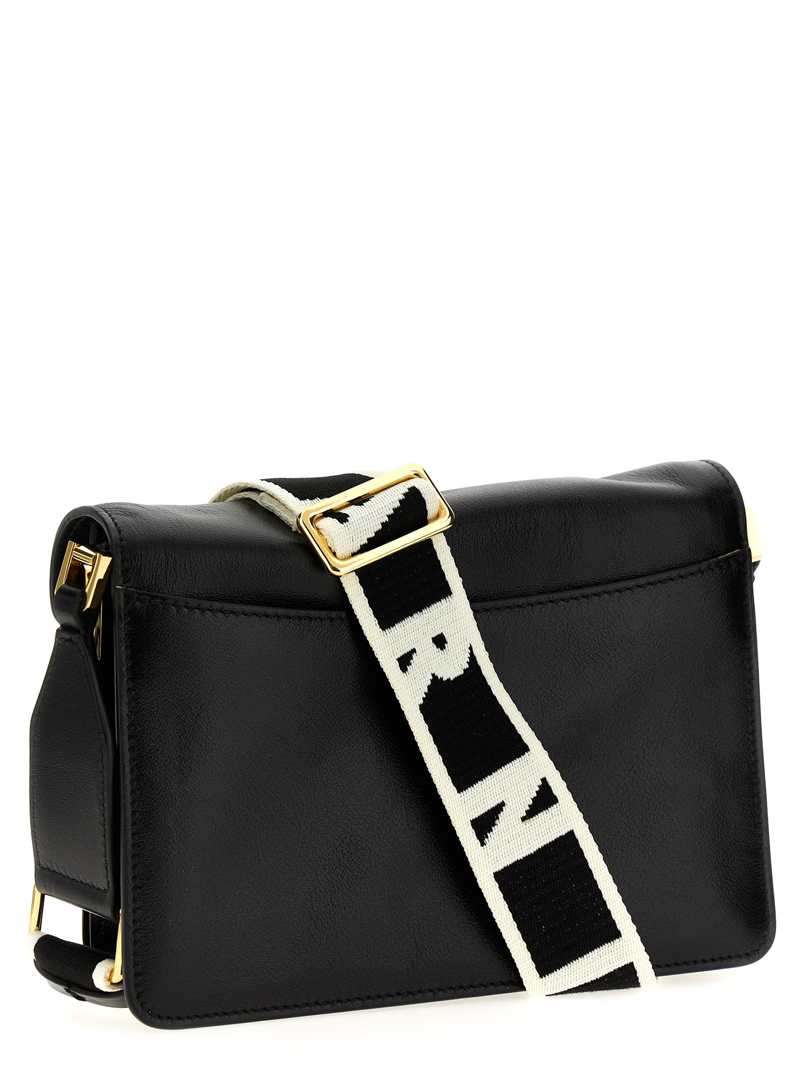 Shop Marni Trunk Medium Shoulder Bag In Black