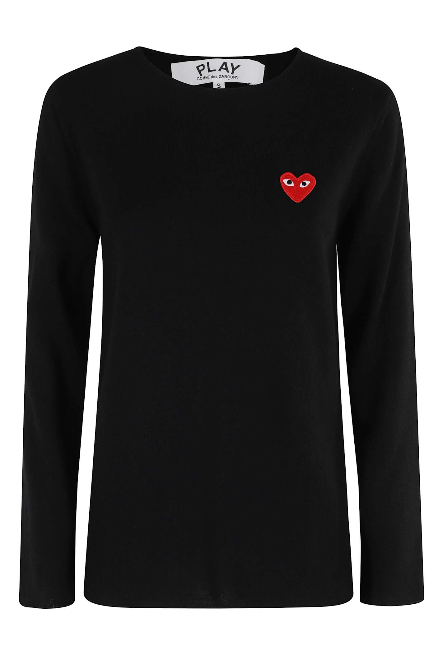 Comme Des Garçons Play Sweater Red Emblem In Black