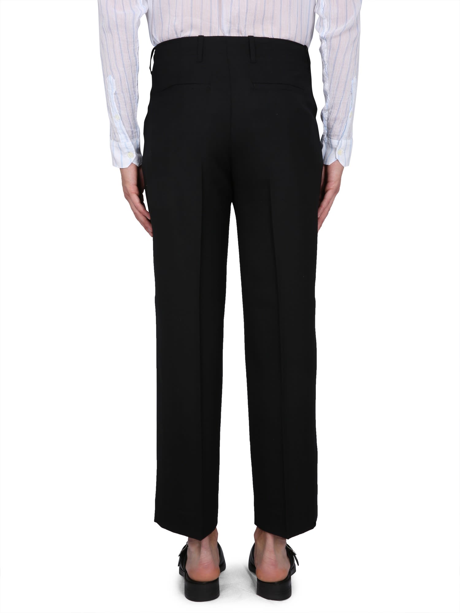 Shop Our Legacy Borrowed Pant In Black Panama Wool