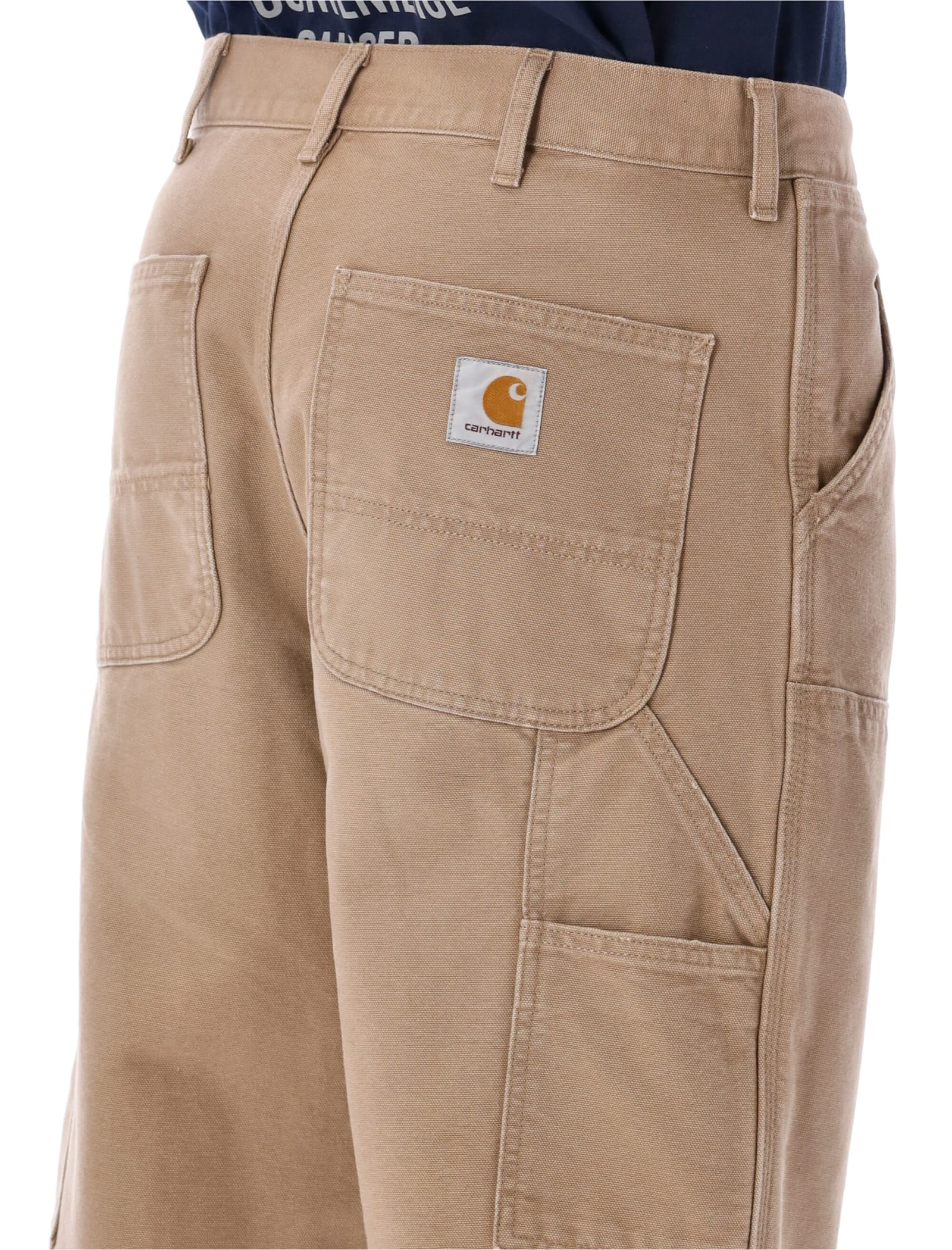 Carhartt Og Single Knee Printed Straight-leg Organic Cotton-canvas Trousers In Nude