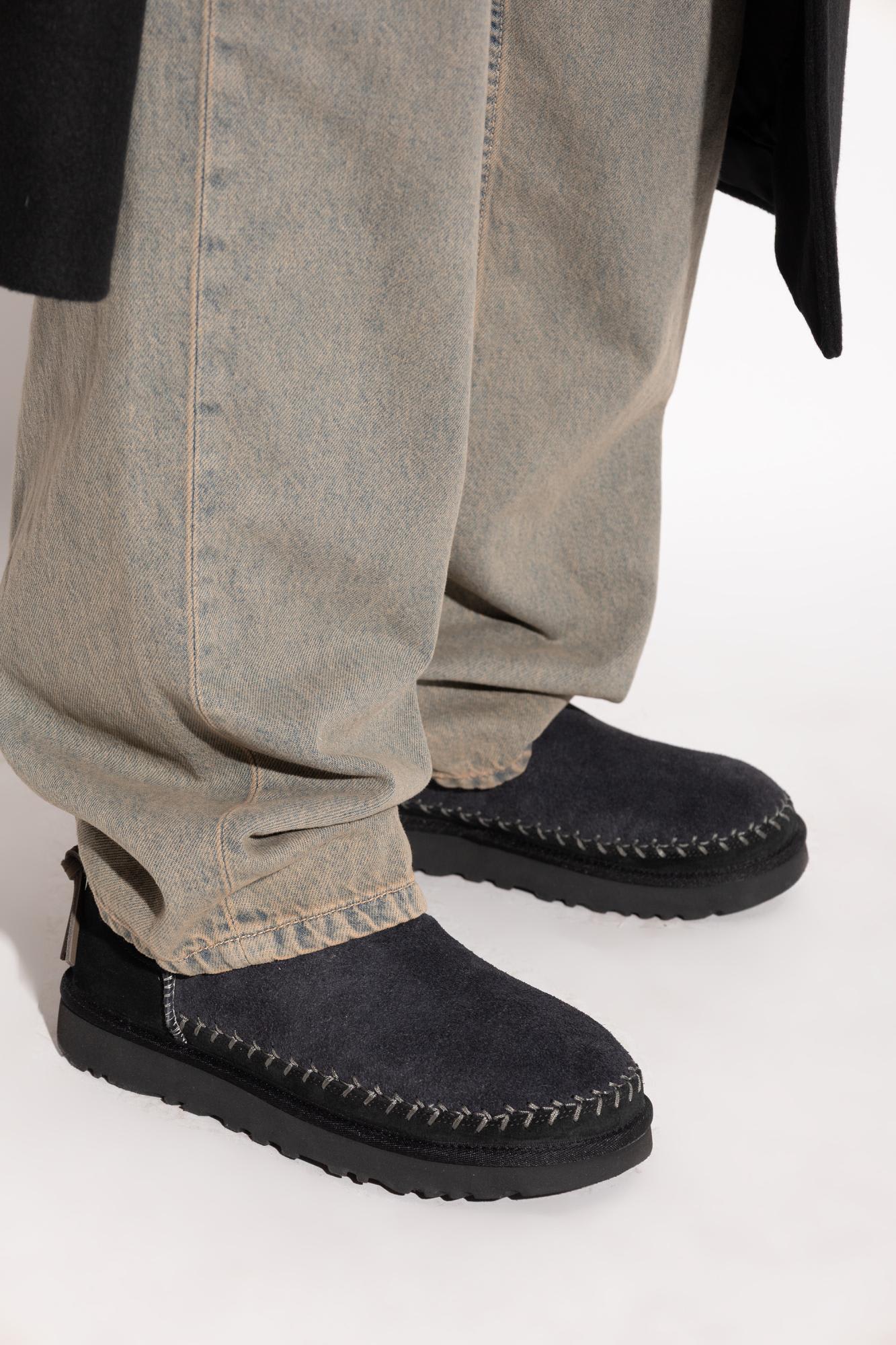 Ugg Black Classic Ultra Mini Biarritz Ankle Boots In Black