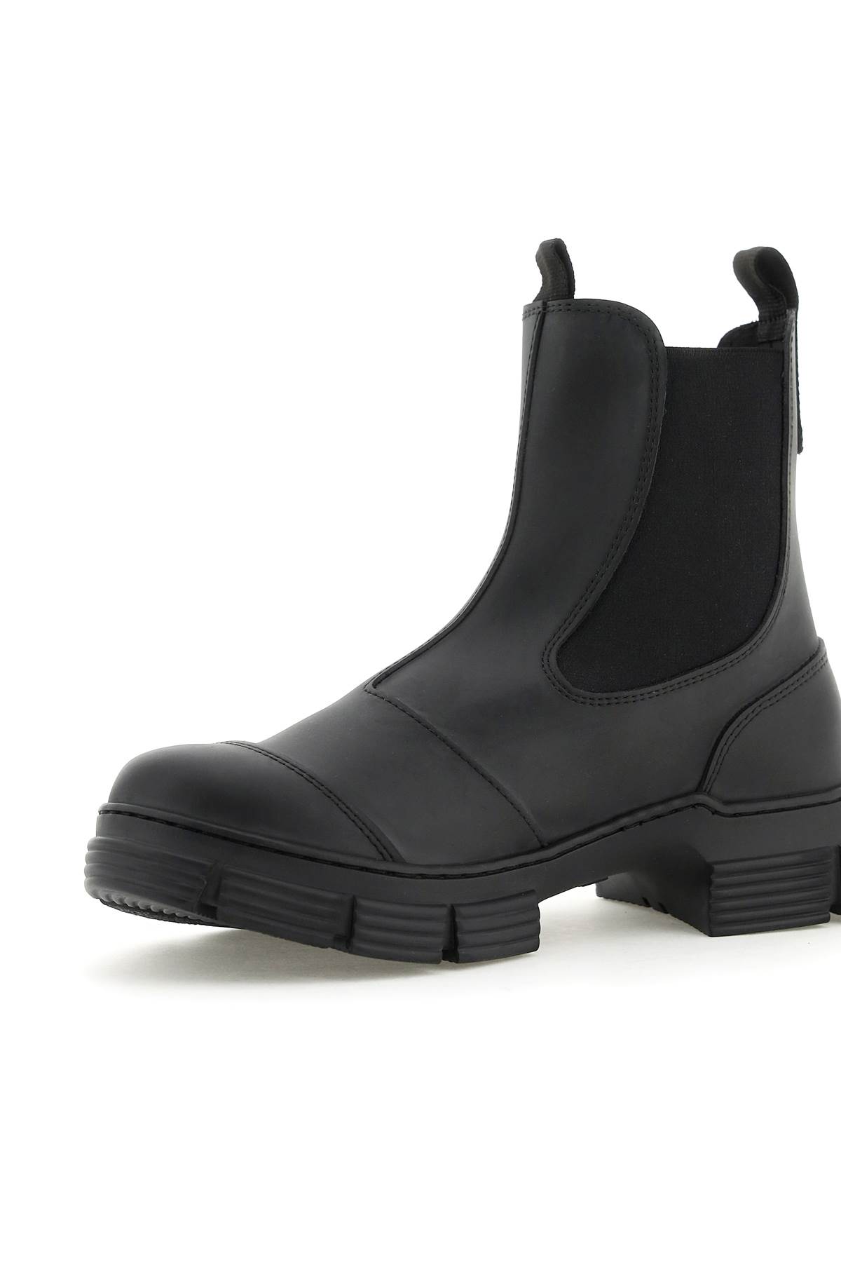 Shop Ganni Recycled Rubber Chelsea Ankle Boots In Black
