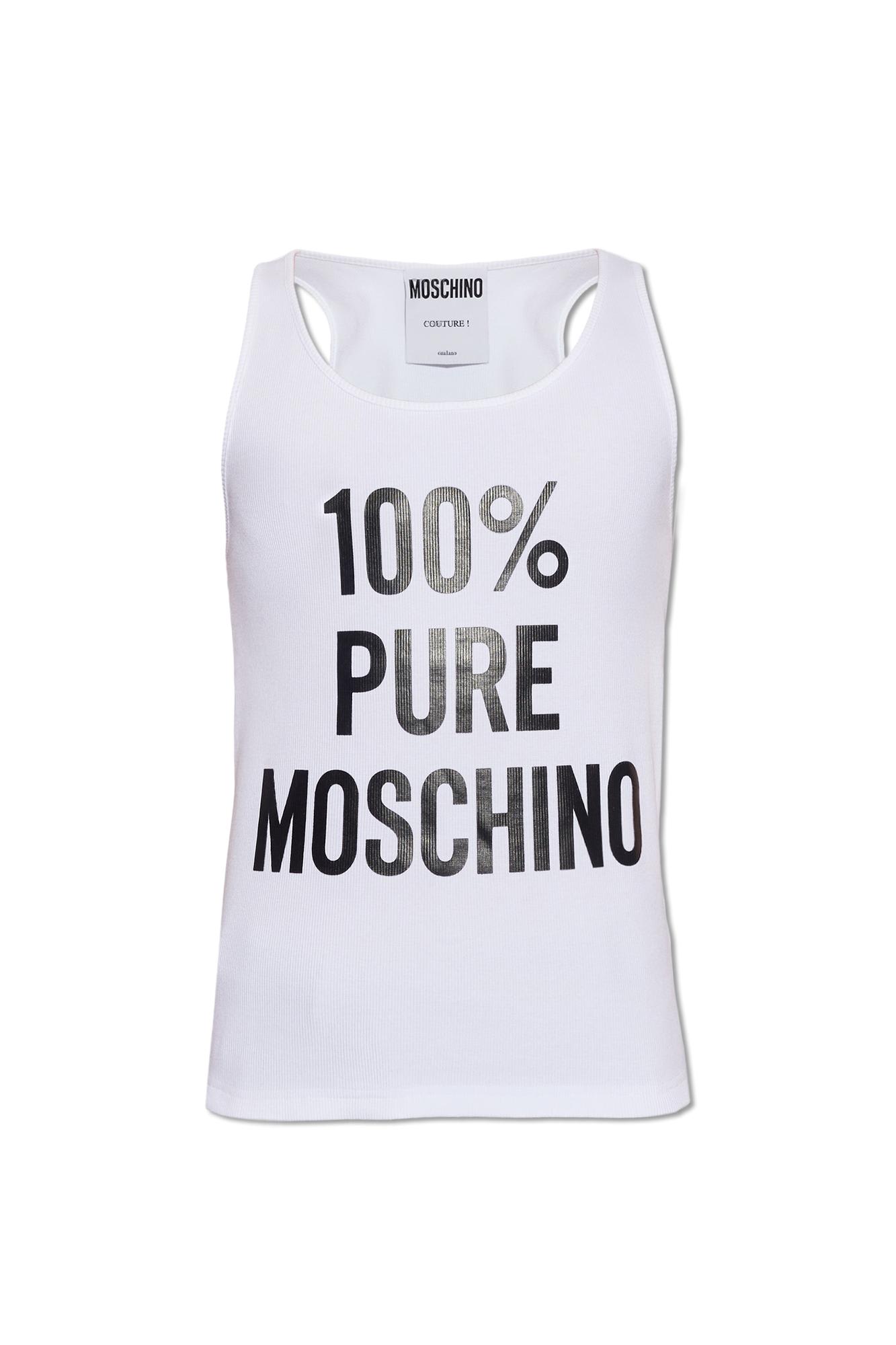 Shop Moschino 100% Pure Tank Top In 1001