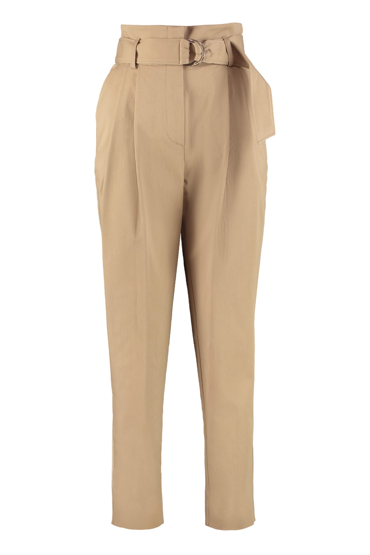 P.a.r.o.s.h High-waist Tapered-fit Trousers In Beige