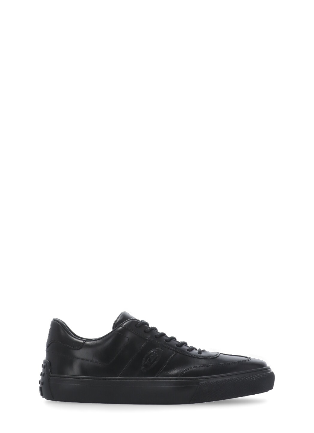 Shop Tod's Leather Sneakers In Black