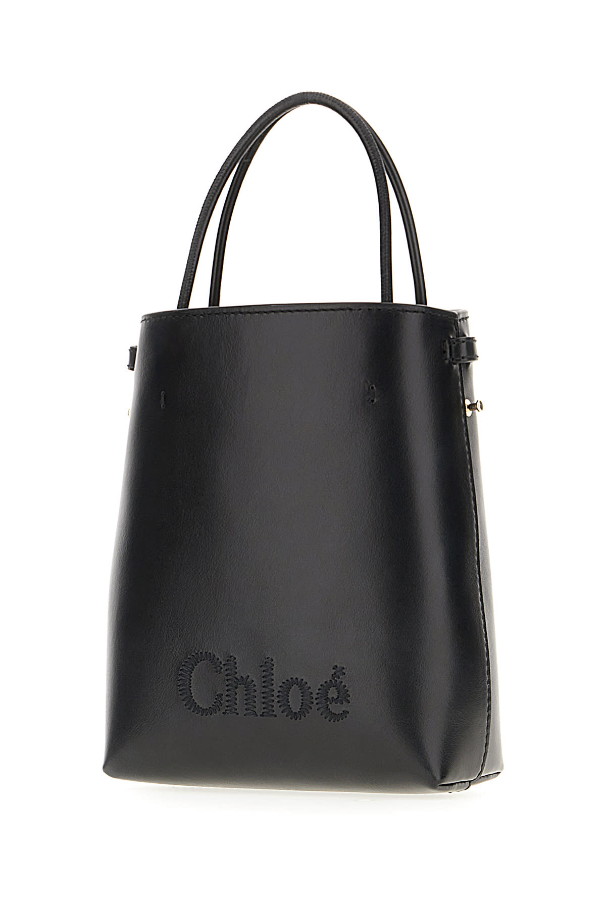 Shop Chloé Black Leather Handbag In 001