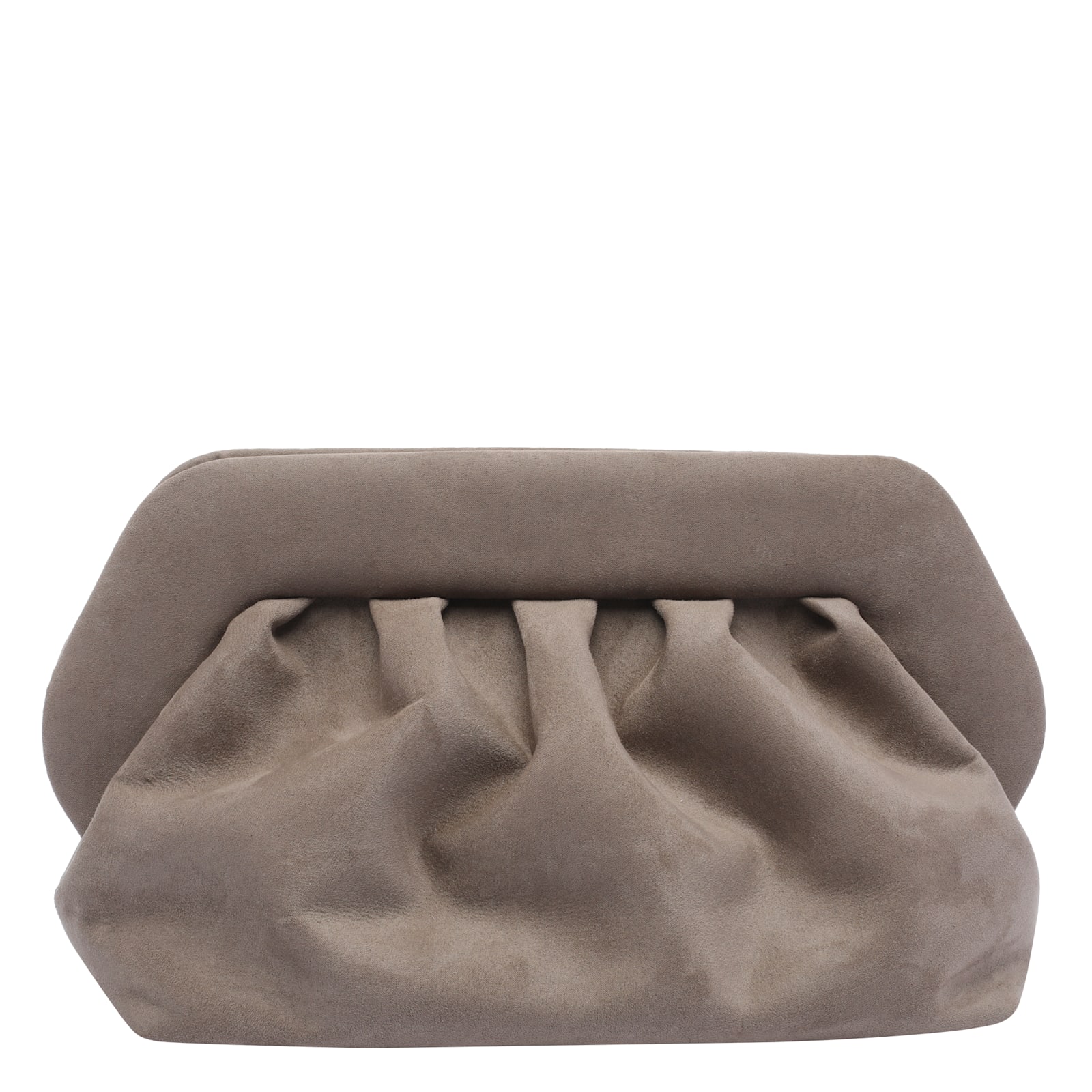Themoirè Bios Suede Clutch In Gray