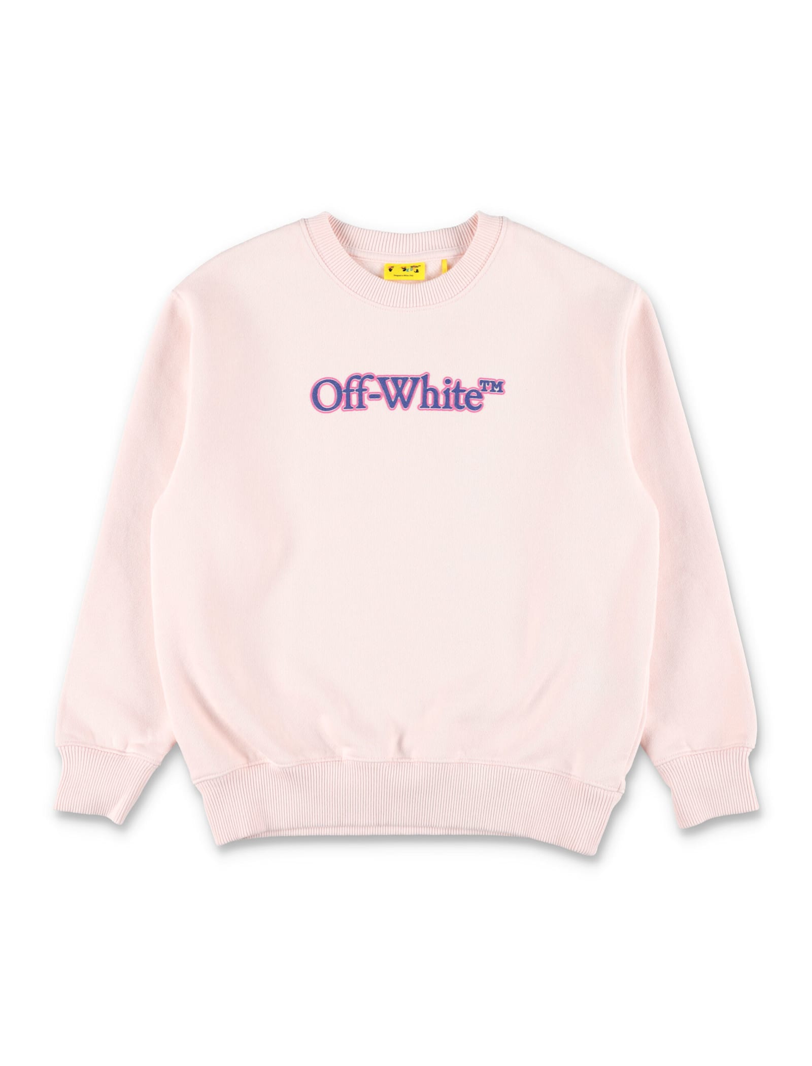 Off-white Kids Logo Pink Crewneck Sweatshirt In Pink