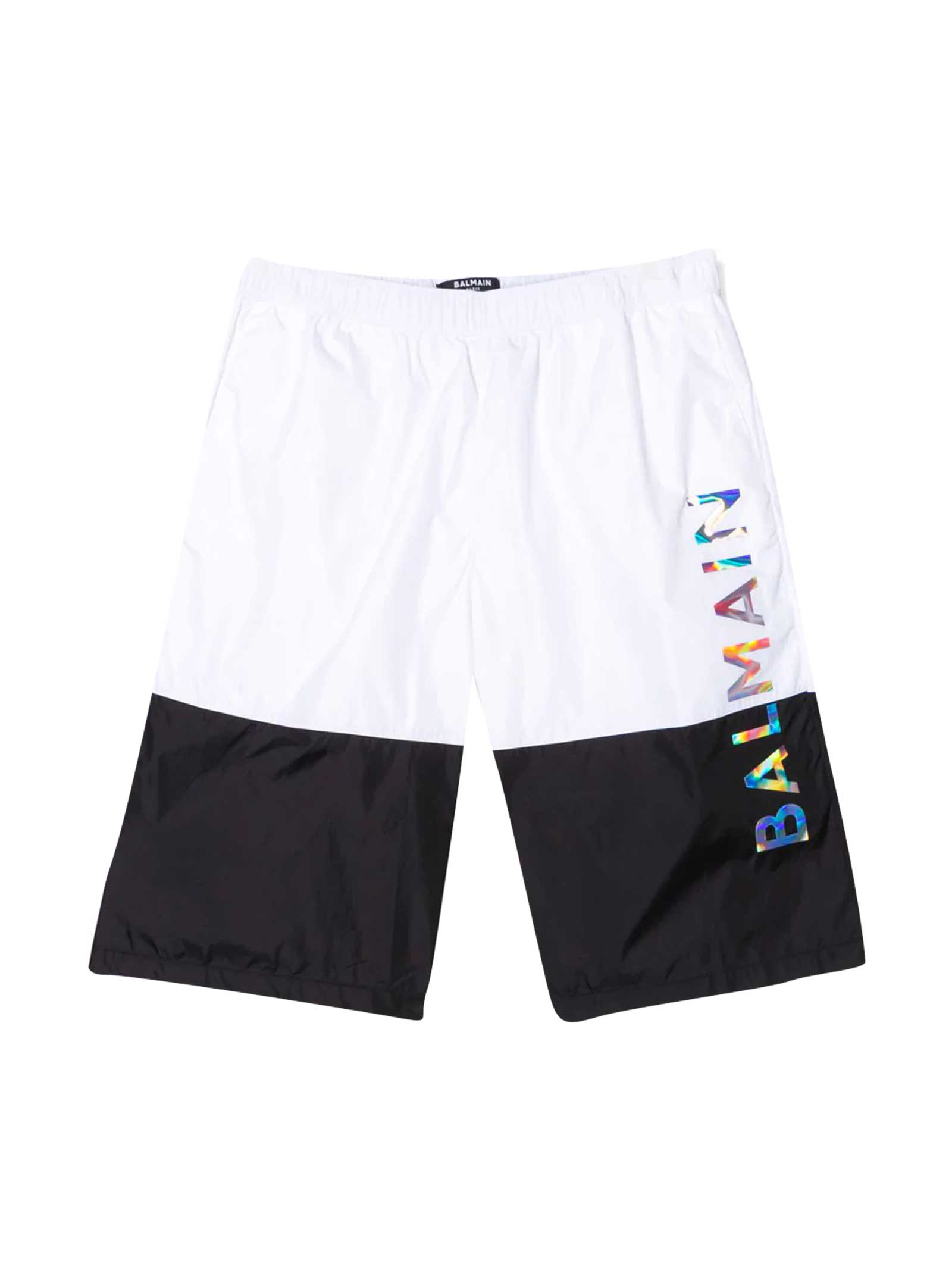 Balmain White Bermuda Shorts