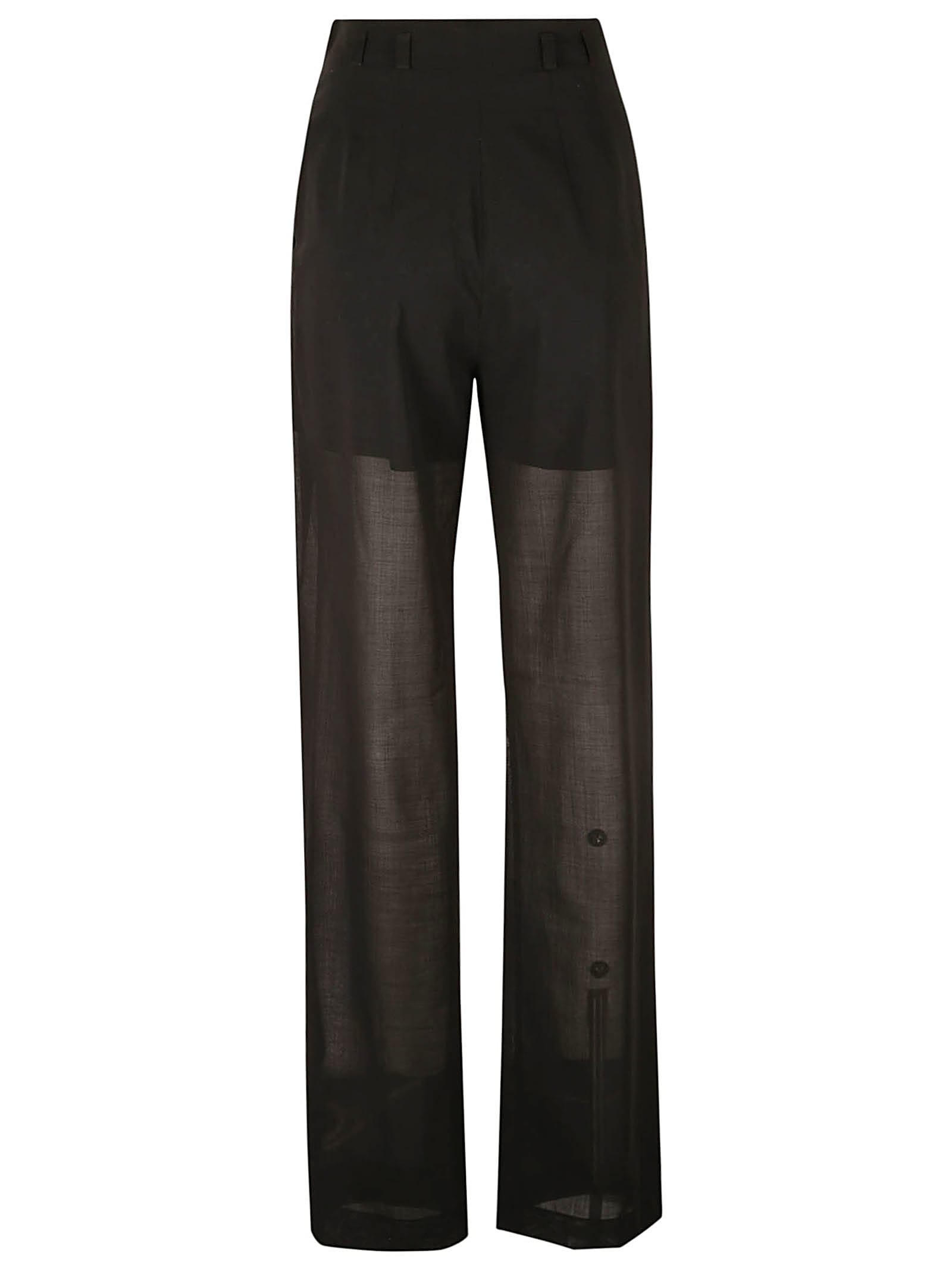 Shop Philosophy Di Lorenzo Serafini See Through Paneled Straight Leg Trousers In Black