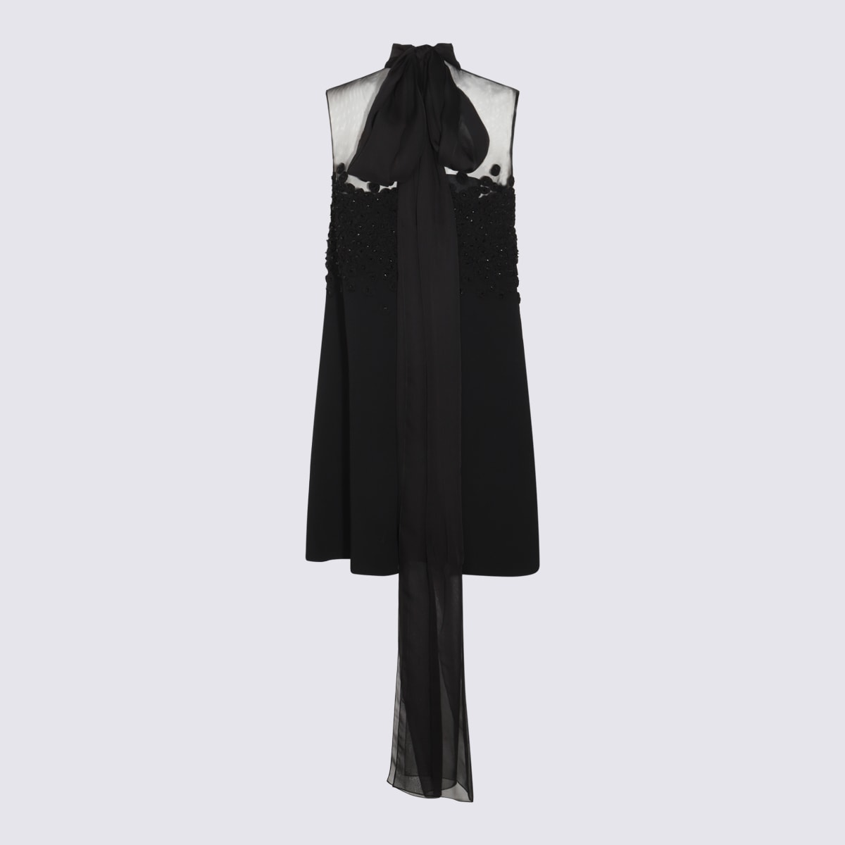 VALENTINO BLACK AND WHITE VISCOSE MINI DRESS 