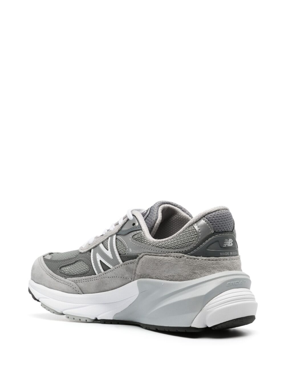 Shop New Balance 990 V6 Grey Low Top Sneakers With Logo Details In Tech Materials Woman