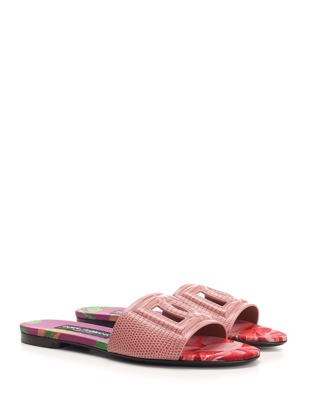 Shop Dolce & Gabbana Dg Slippers In Pink