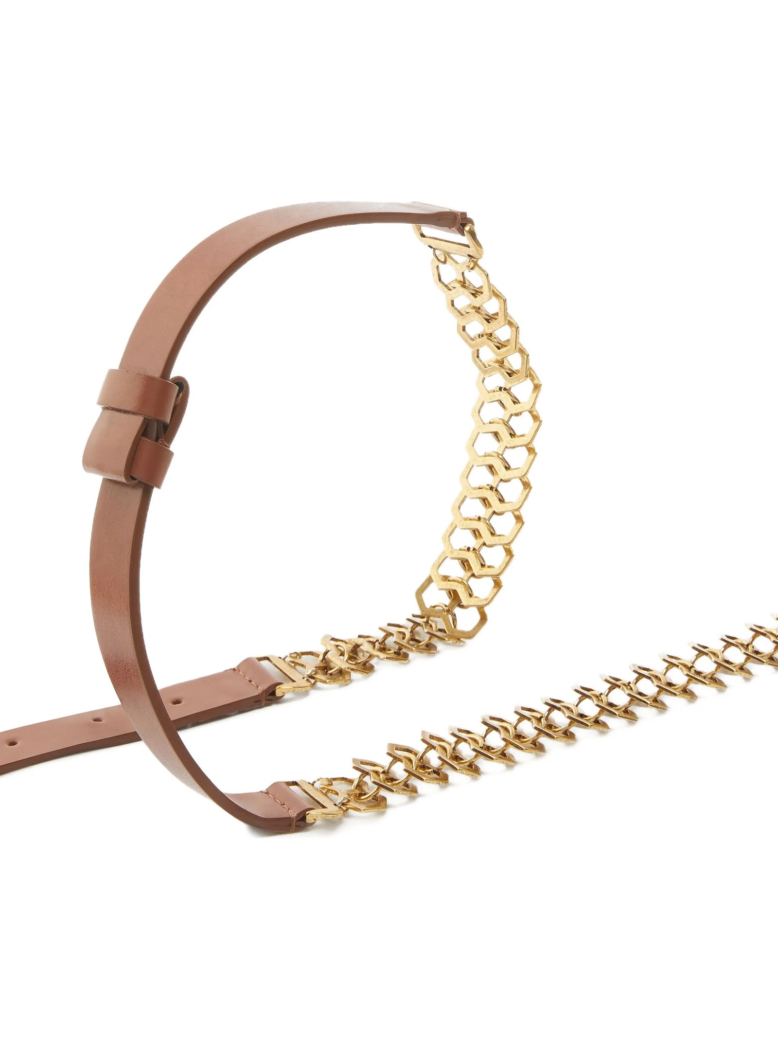 Pinko Chain Insert Belt Belts Brown In Brown