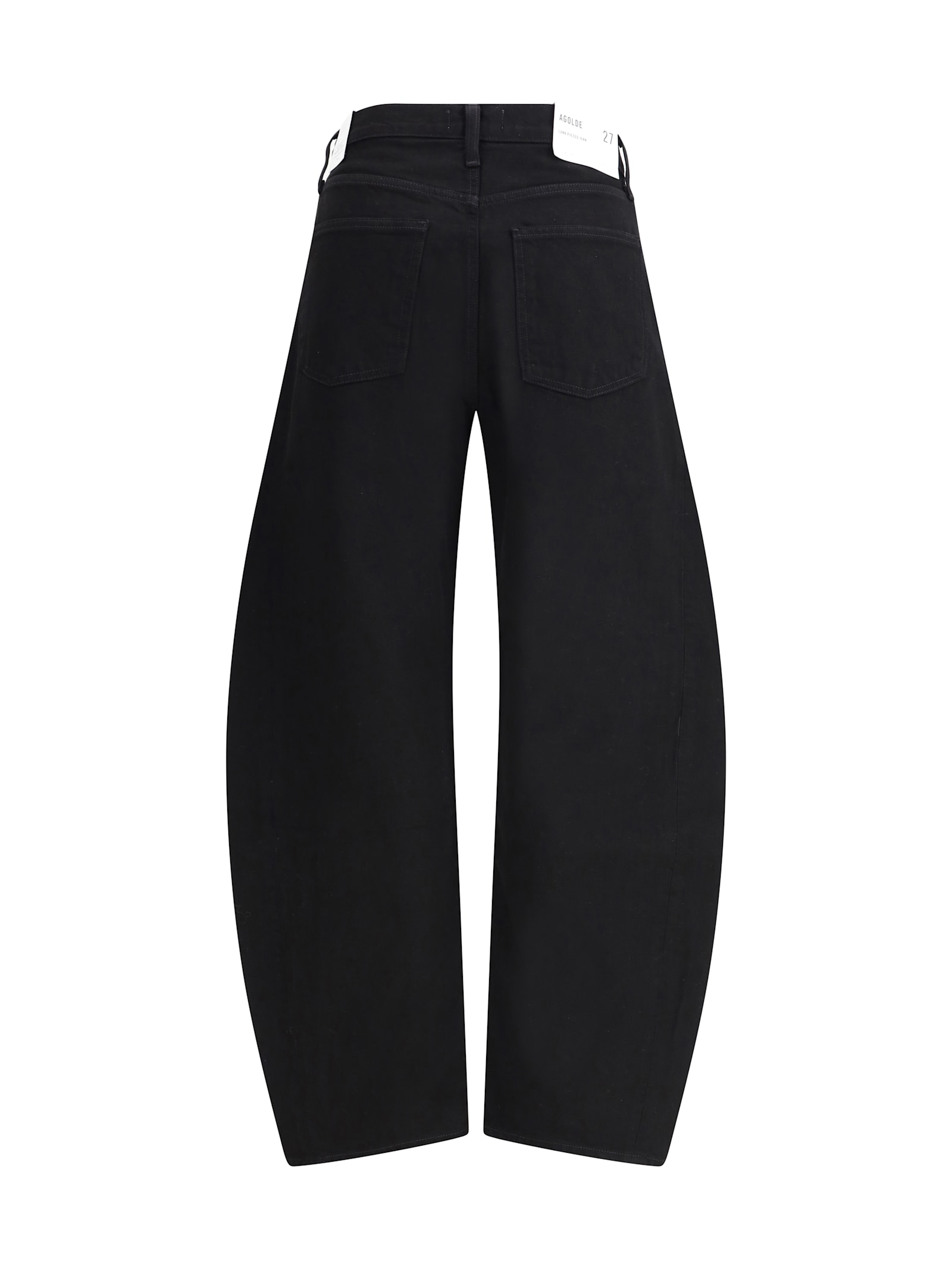 Agolde Denim Trousers With Belt Loops In Black