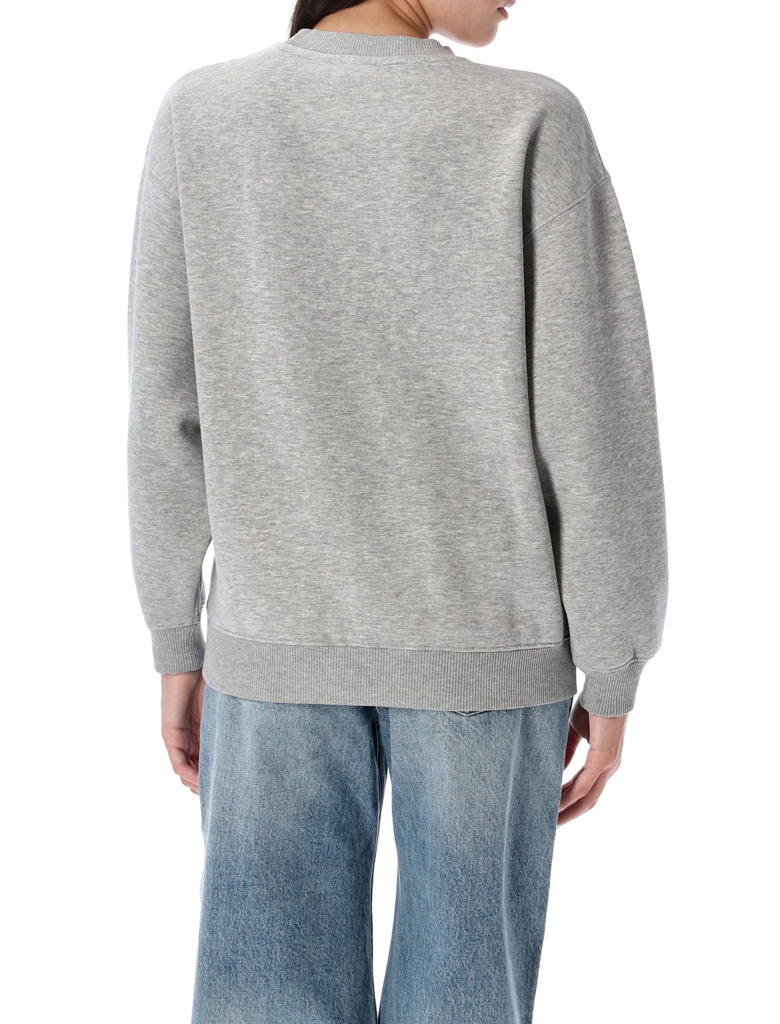 Anine Bing Spencer Printed Cotton-blend Jersey Sweatshirt In Gray