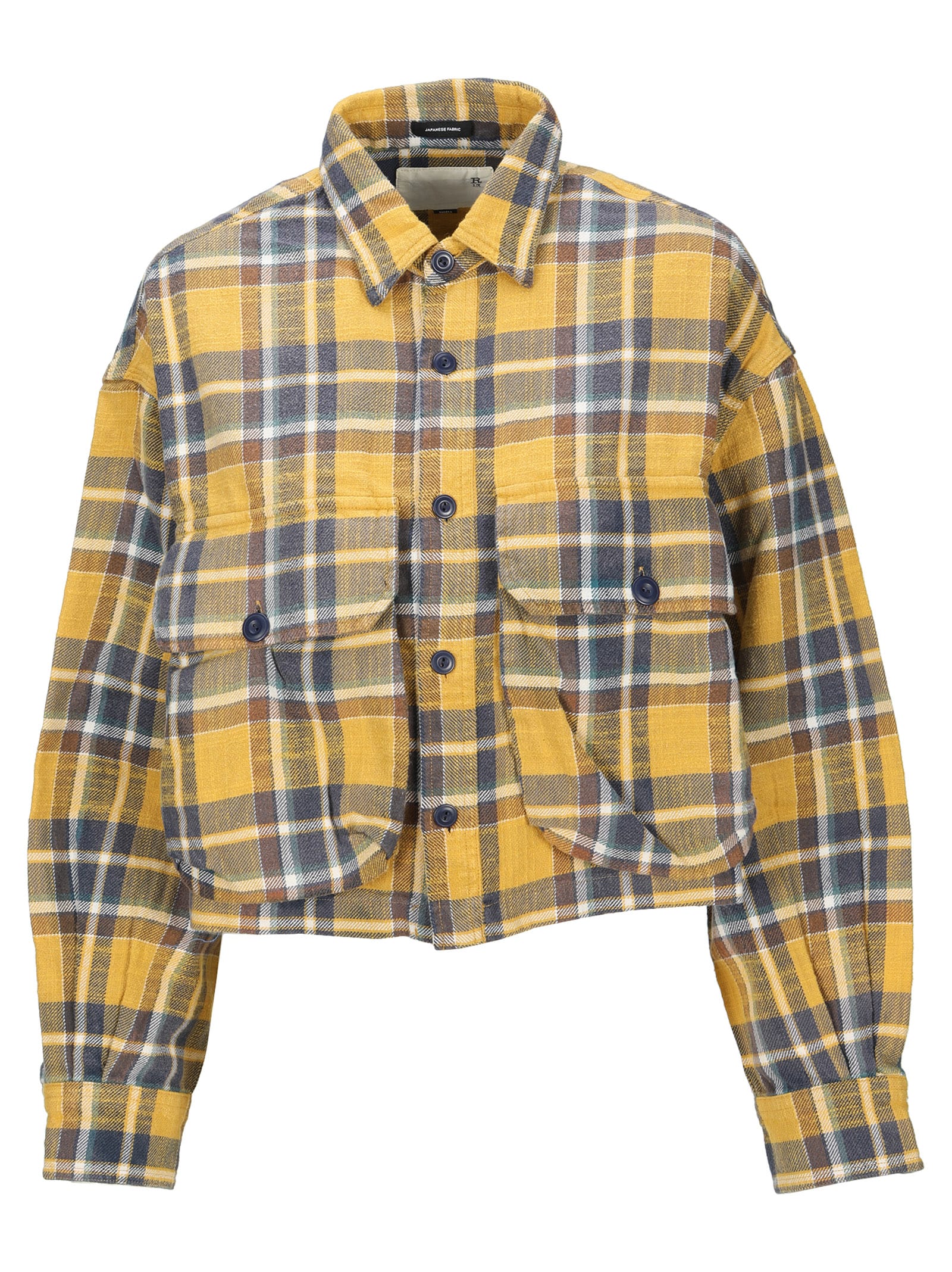 R13 Cropped Flanel Check Shirt