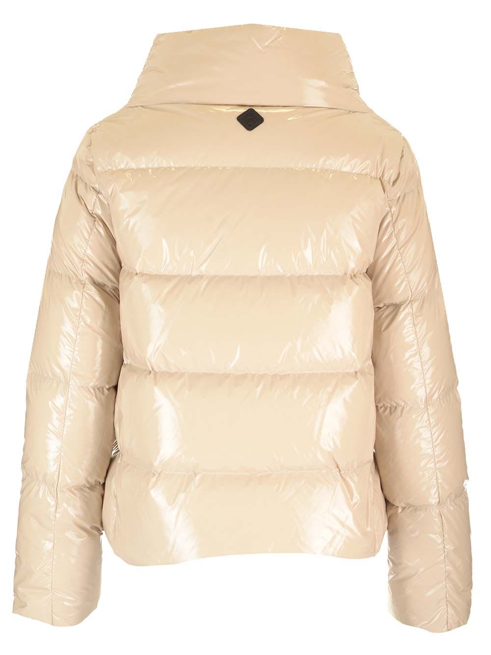 Herno Short Puffer Jacket Coats Beige In Nude