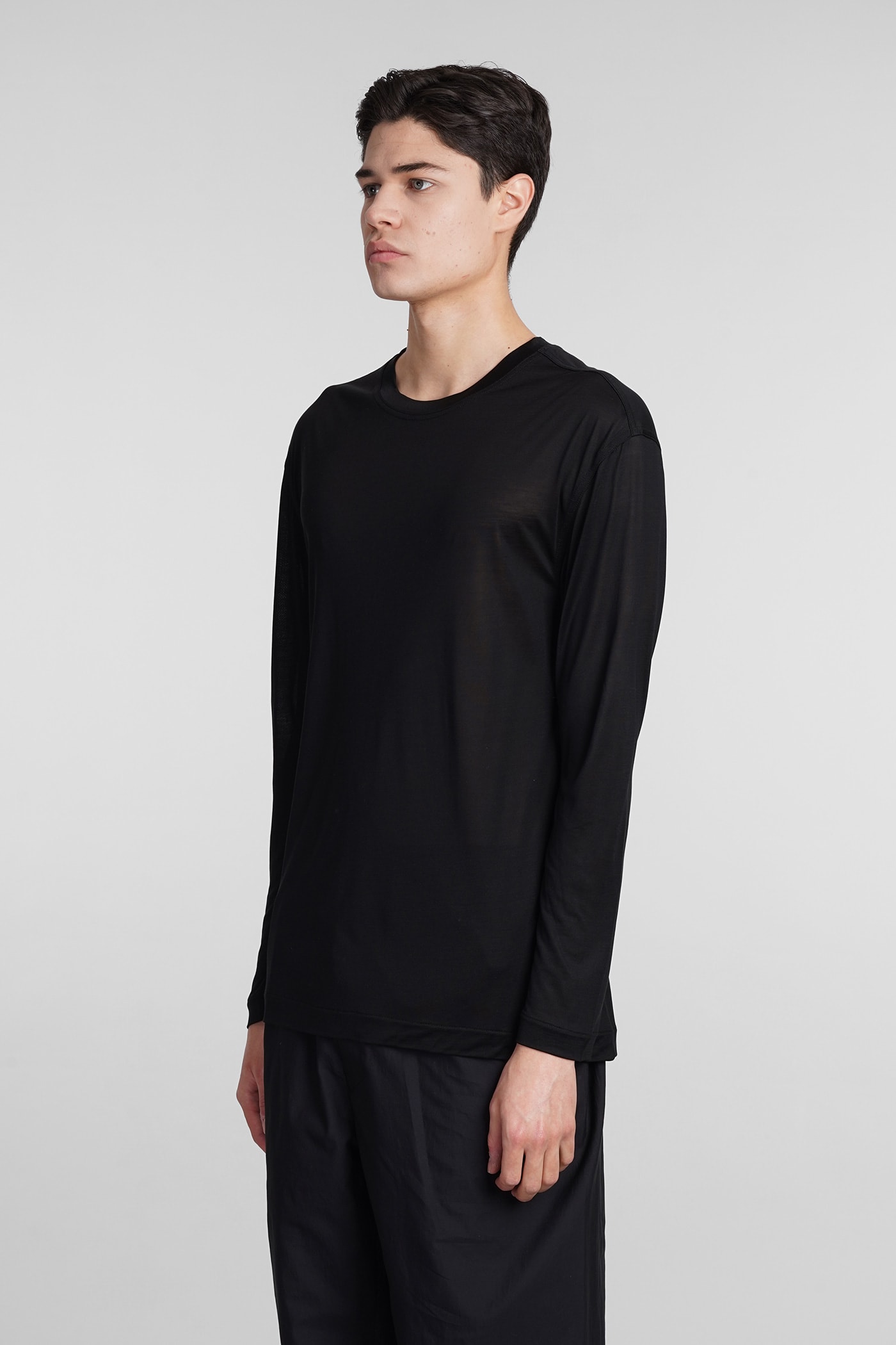 Shop Lemaire T-shirt In Black Silk