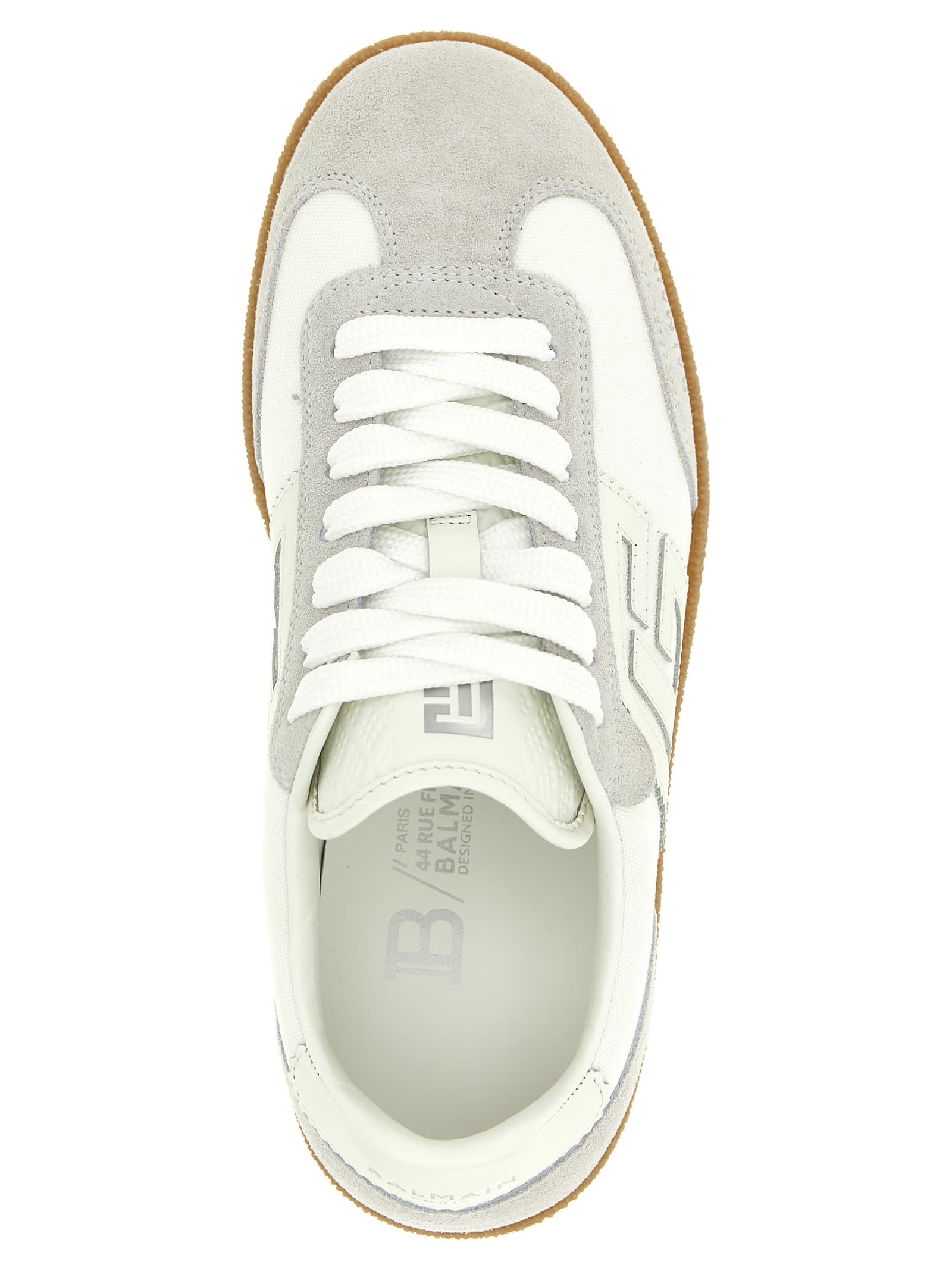 Balmain Swan Low-top Sneakers With Suede Accents In White