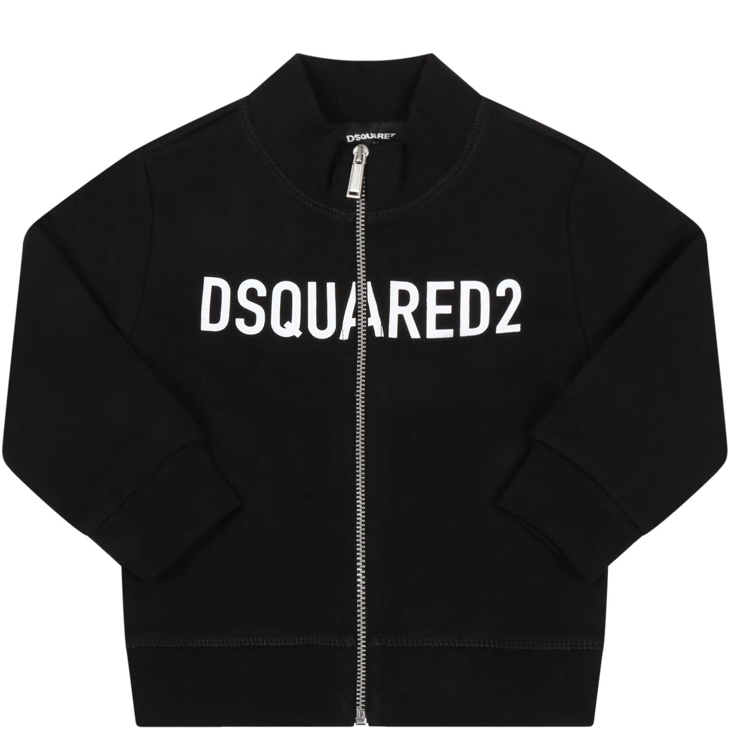 Dsquared2 Black Sweatshirt For Baby Kids With Logo