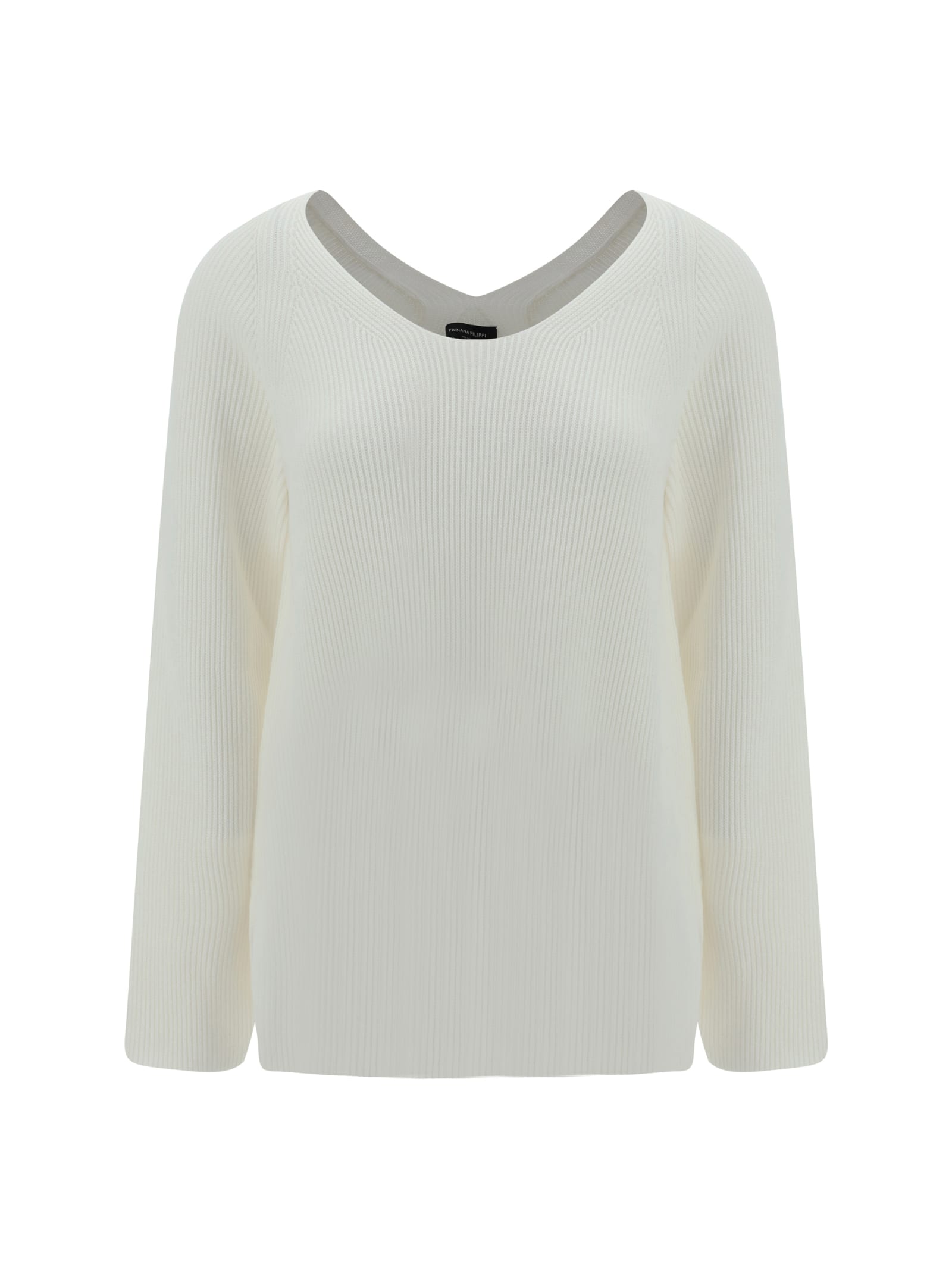 Fabiana Filippi V-neck Sweater In Bianco