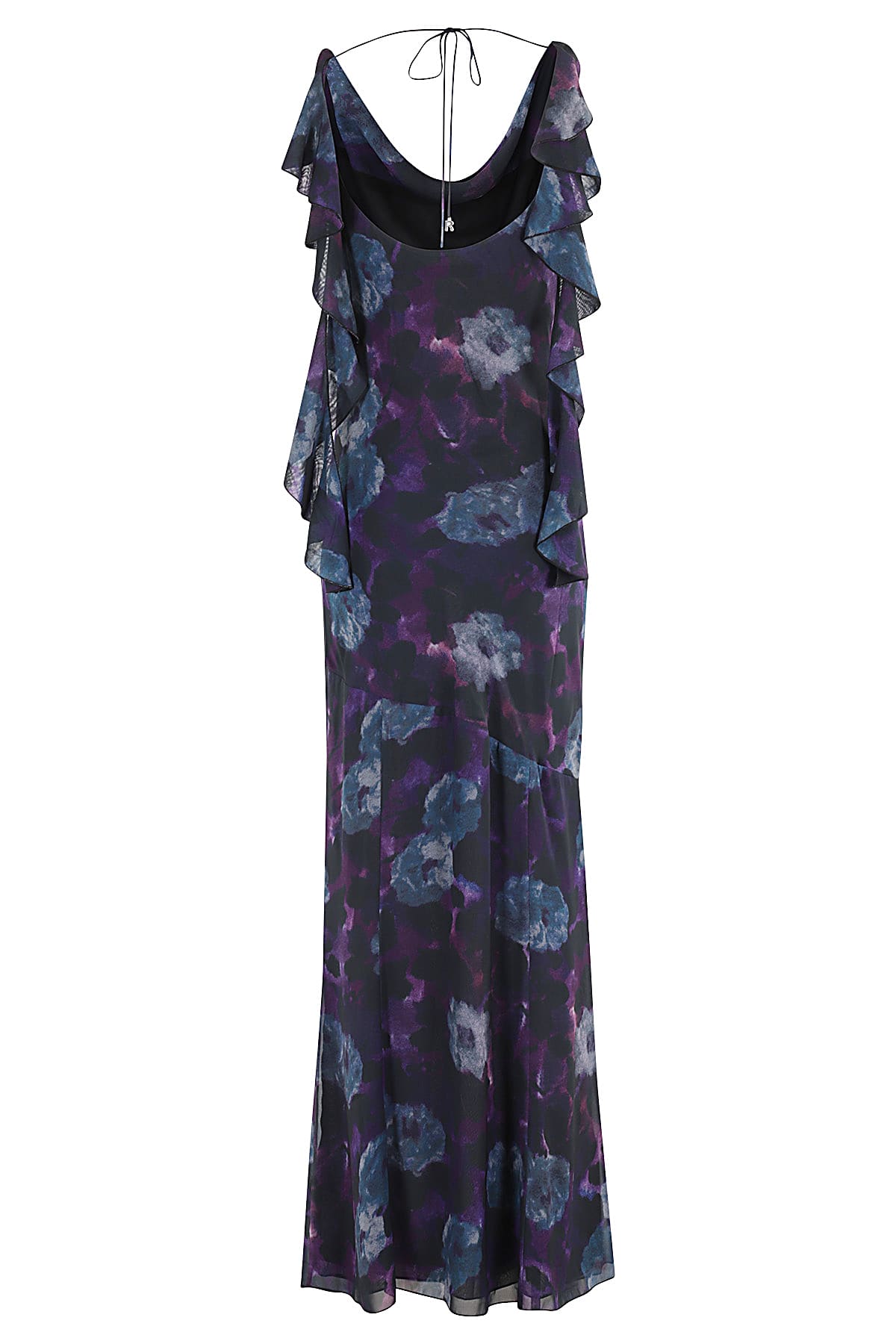 Shop Rotate Birger Christensen Chiffon Maxi Ruffle Dress In Parachute Purple Comb