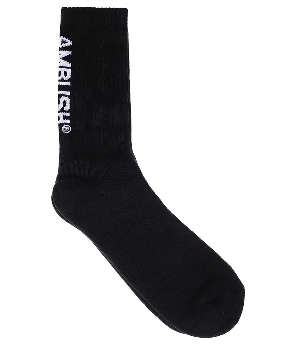 Ambush Logo-jaquard Socks In Black