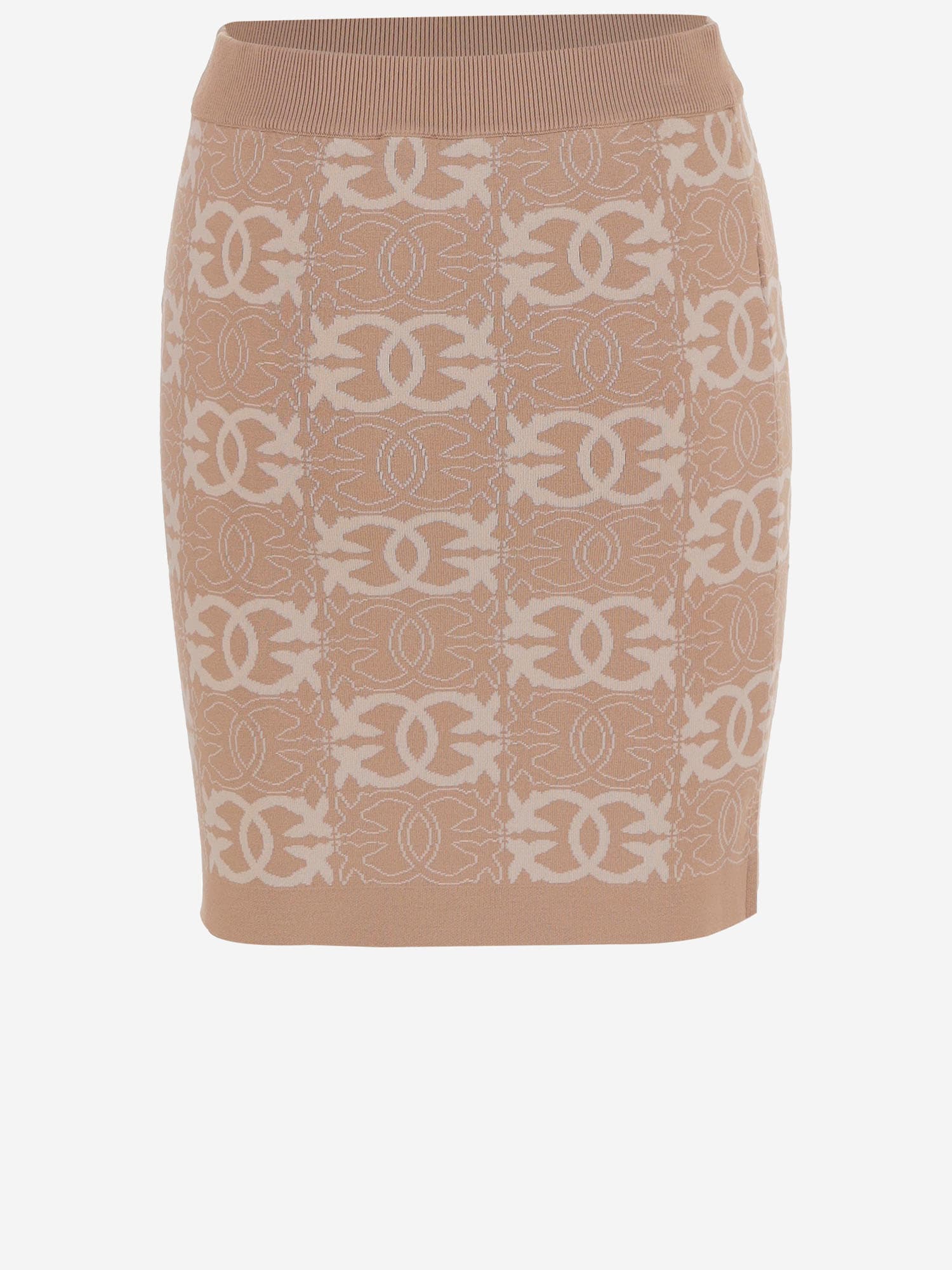 Pinko Love Birds Skirt In Viscose Blend In Multi