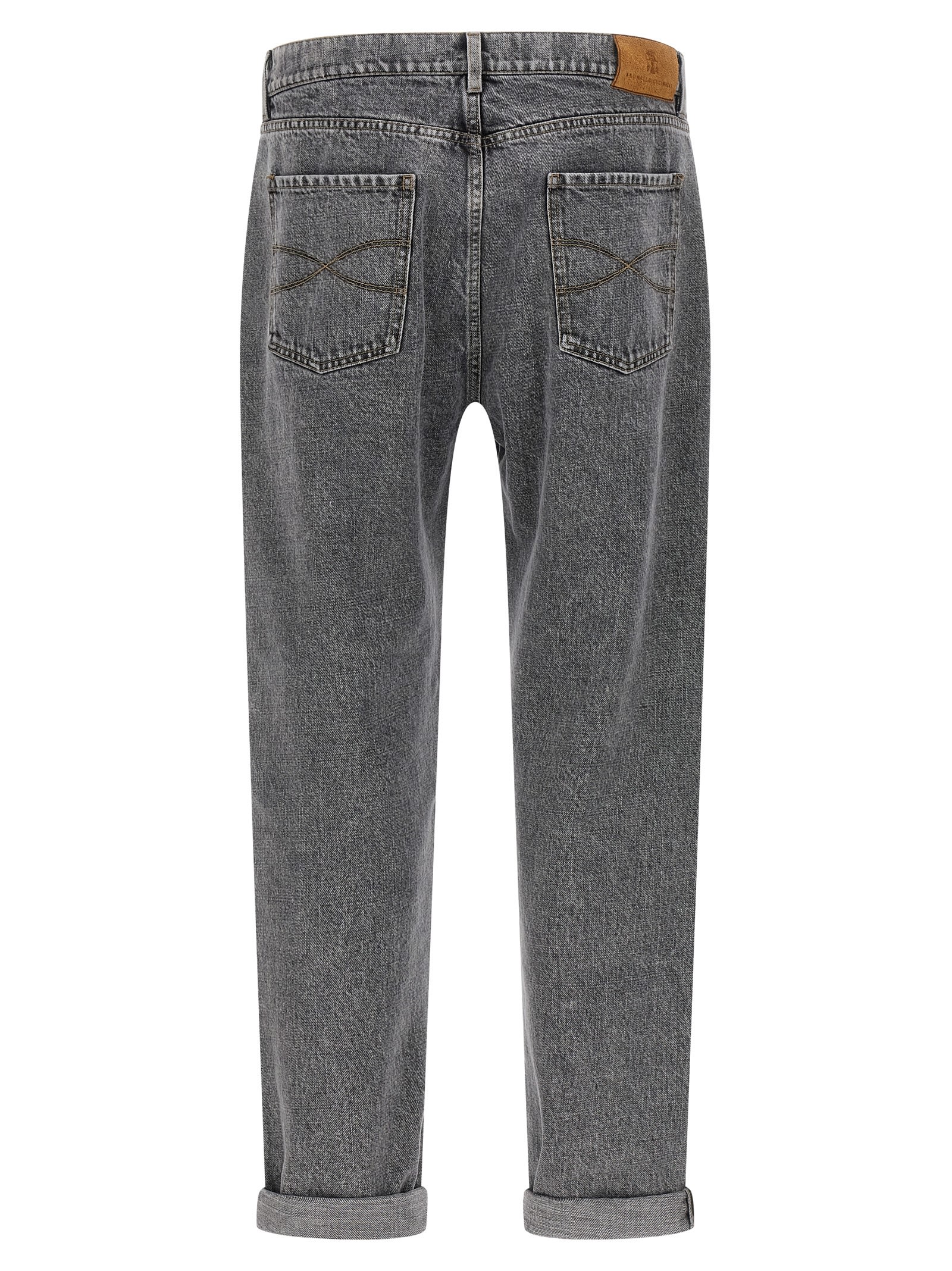 Brunello Cucinelli Greyscale Denim Jeans In Gray