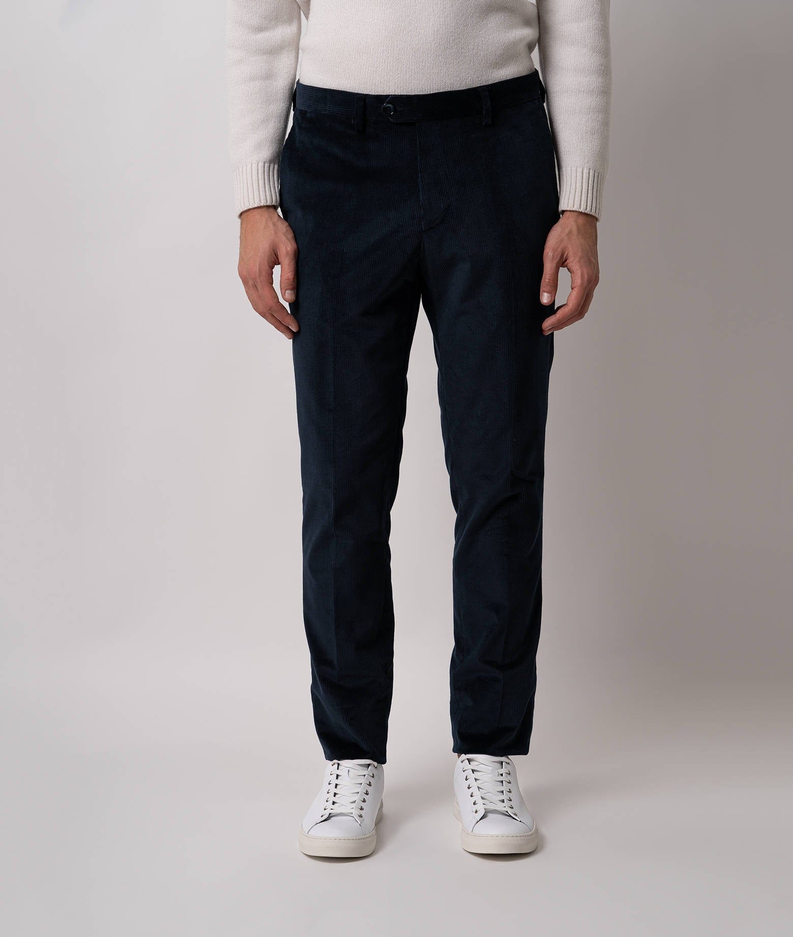 Larusmiani Velvet Trousers Howard Pants In Blue