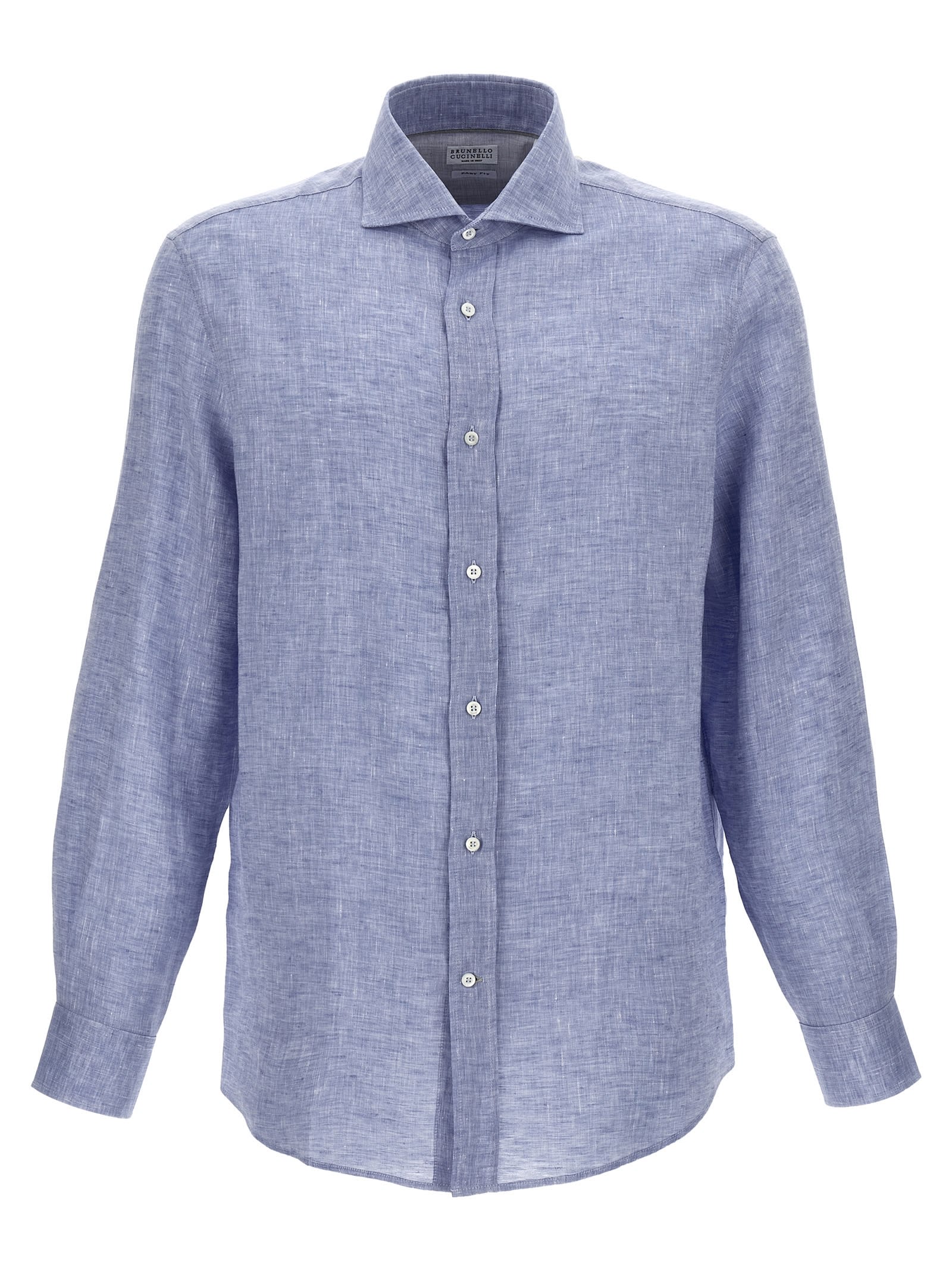 Shop Brunello Cucinelli Linen Shirt In Light Blue