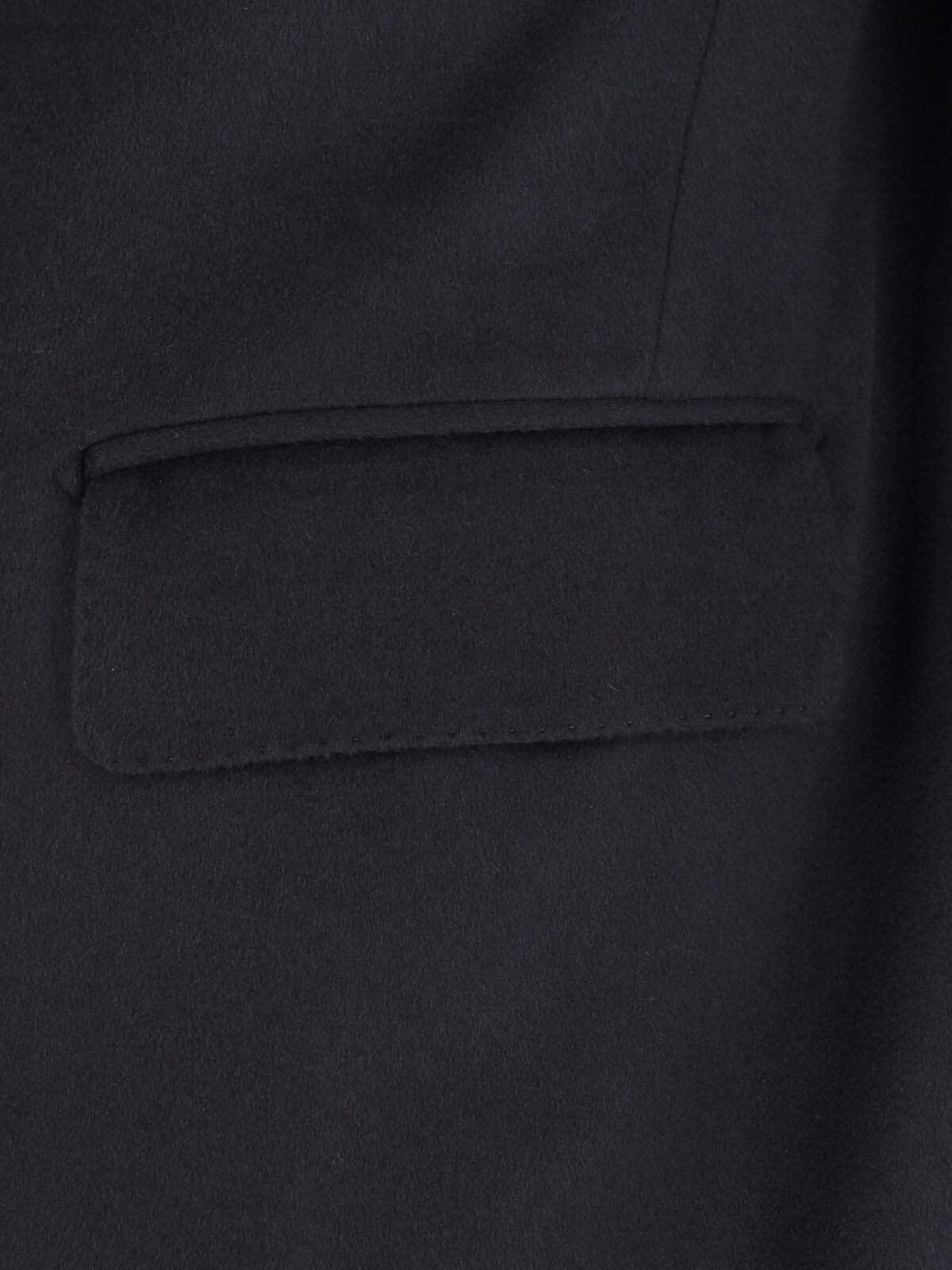 Tagliatore Black Double-breasted Coat With Four Pockets In Blue