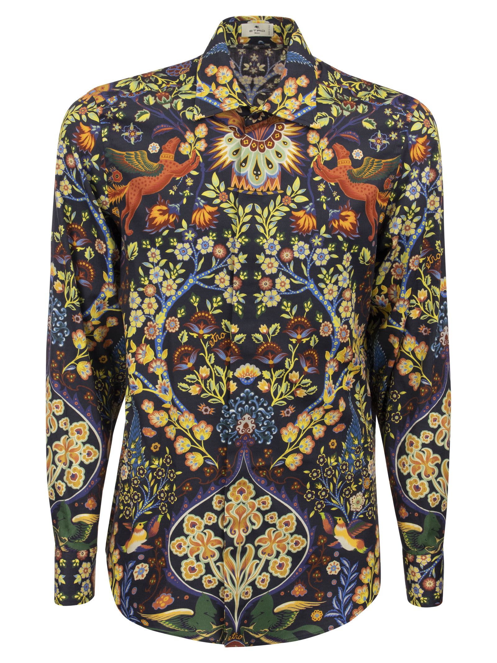 Etro Cotton Shirt With Placed Print